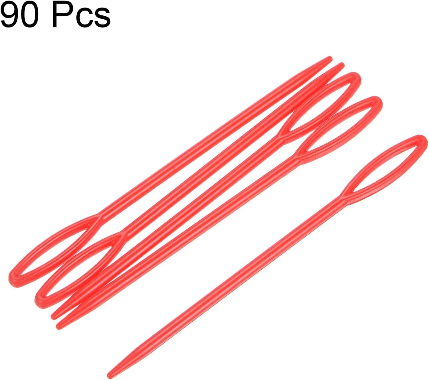 سوزن های پلاستیکی خیاطی HARFINGTON، 90 عدد، طول 9 سانتی متر، سوزن های ضخیم چشم بزرگ، سوزن های آموزشی برای خیاطی، صنایع دستی دست ساز، لوازم DIY، دوخت، قرمز