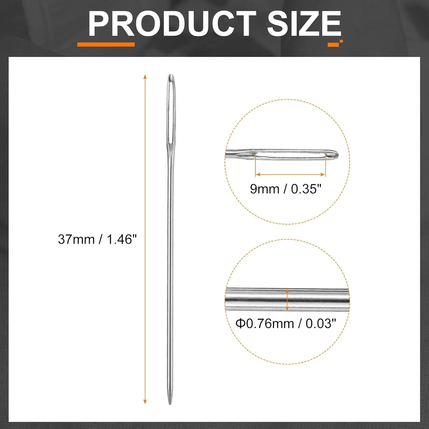 هارفینگتون 50 عدد سوزن روکش دوزی قطر 0.76 میلی متر طول 37 میلی متر (1.46 اینچ) سوزن های دستی دوخت و دوزندگی چشم بزرگ استیل ضد زنگ برای چرم، ملیله دوزی، گلدوزی، تافتینگ، نقره ای هارفینگتون 50 عدد سوزن روکش دوزی قطر 0.76 میلی متر طول 37 میلی متر (1.46 اینچ) سوزن های دستی دوخت و دوزندگی چشم بزرگ استیل ضد زنگ برای چرم، ملیله دوزی، گلدوزی، تافتینگ، نقره ای