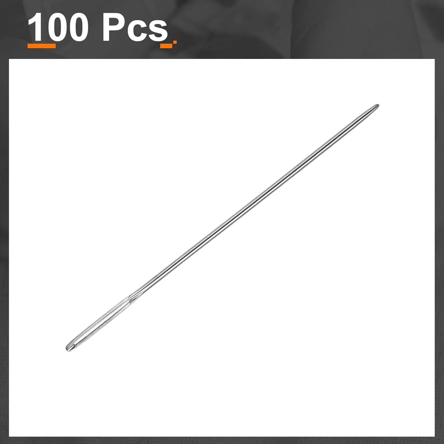 هارفینگتون 100 عدد سوزن روکش دوزی قطر 0.6 میلی متر طول 34 میلی متر (1.34 اینچ) سوزن های دستی مستقیم دوخت با چشم بزرگ فولاد ضد زنگ برای چرم، ملیله دوزی، گلدوزی، تافتینگ، نقره ای