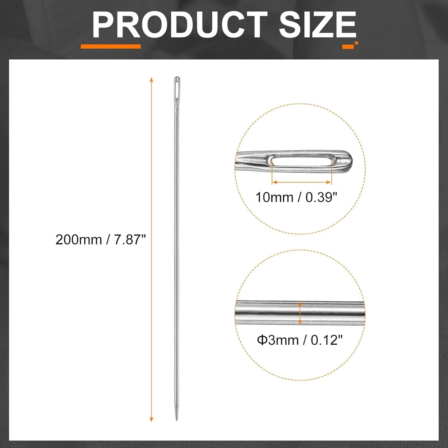 هارفینگتون 5 عدد سوزن روکش دوزی قطر 3 میلی متر 200 میلی متر (7.87 اینچ) سوزن های دستی دوخت و دوز مستقیم با چشم بزرگ و بلند از جنس استیل ضد زنگ برای چرم، ملیله دوزی، گلدوزی، تافته و تسمه هارفینگتون 5 عدد سوزن روکش دوزی قطر 3 میلی متر 200 میلی متر (7.87 اینچ) سوزن های دستی دوخت و دوز مستقیم با چشم بزرگ و بلند از جنس استیل ضد زنگ برای چرم، ملیله دوزی، گلدوزی، تافته و تسمه