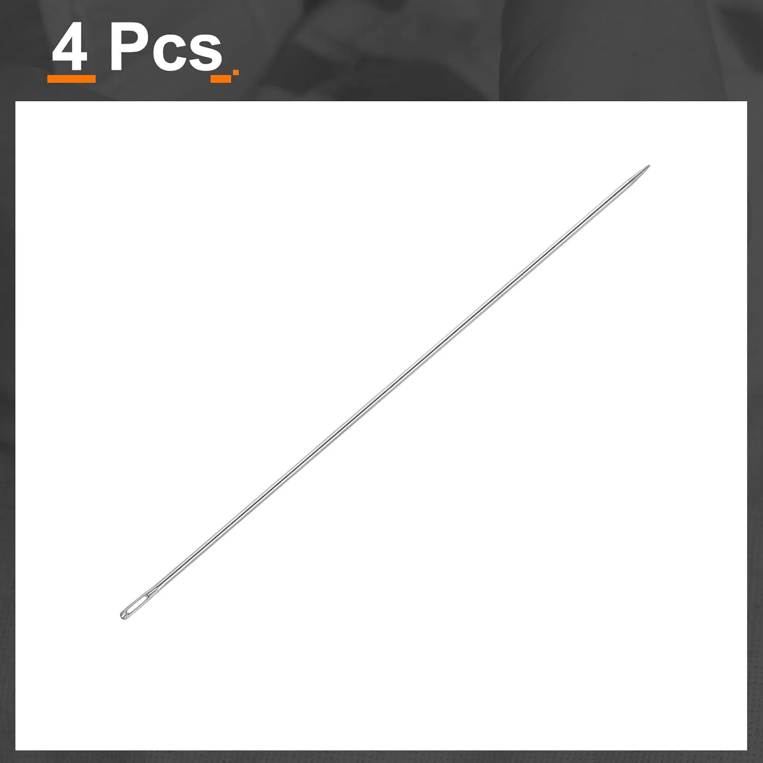 هارفینگتون 4 عدد سوزن روکش دوزی قطر 3 میلی متر 250 میلی متر (9.84 اینچ) بسیار بلند با چشم بزرگ برای دوخت و دوز دستی مستقیم از جنس استیل ضد زنگ برای چرم، ملیله دوزی، گلدوزی، تافتینگ و تسمه