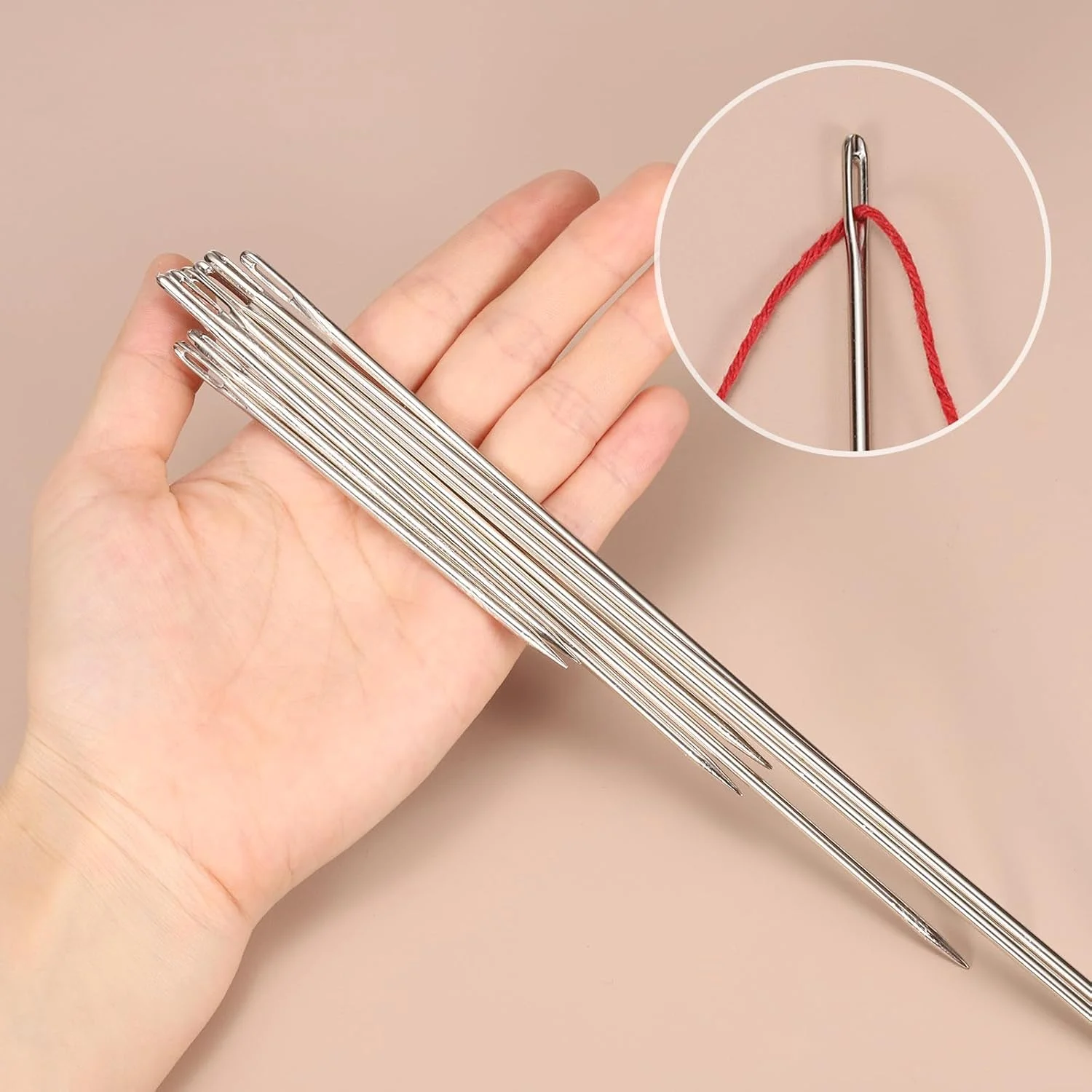 هارفینگتون 5 عدد سوزن روکش دوزی قطر 3 میلی متر 200 میلی متر (7.87 اینچ) سوزن های دستی دوخت و دوز مستقیم با چشم بزرگ و بلند از جنس استیل ضد زنگ برای چرم، ملیله دوزی، گلدوزی، تافته و تسمه هارفینگتون 5 عدد سوزن روکش دوزی قطر 3 میلی متر 200 میلی متر (7.87 اینچ) سوزن های دستی دوخت و دوز مستقیم با چشم بزرگ و بلند از جنس استیل ضد زنگ برای چرم، ملیله دوزی، گلدوزی، تافته و تسمه