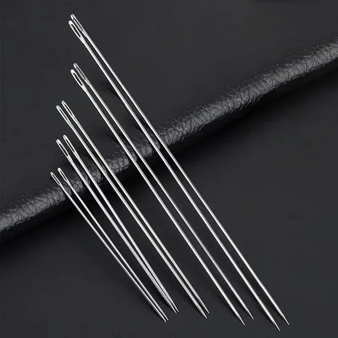 HLARTNET مجموعه 10 عددی سوزن های روکش دوزی بلند در اندازه های 3/4/5/6/7/8/10/12 اینچ، سوزن های روکش دوزی خیاطی فوق العاده بلند برای لحاف دوزی خانگی، عروسک سازی، چرم، گلدوزی، تافتینگ، تسمه و فرش