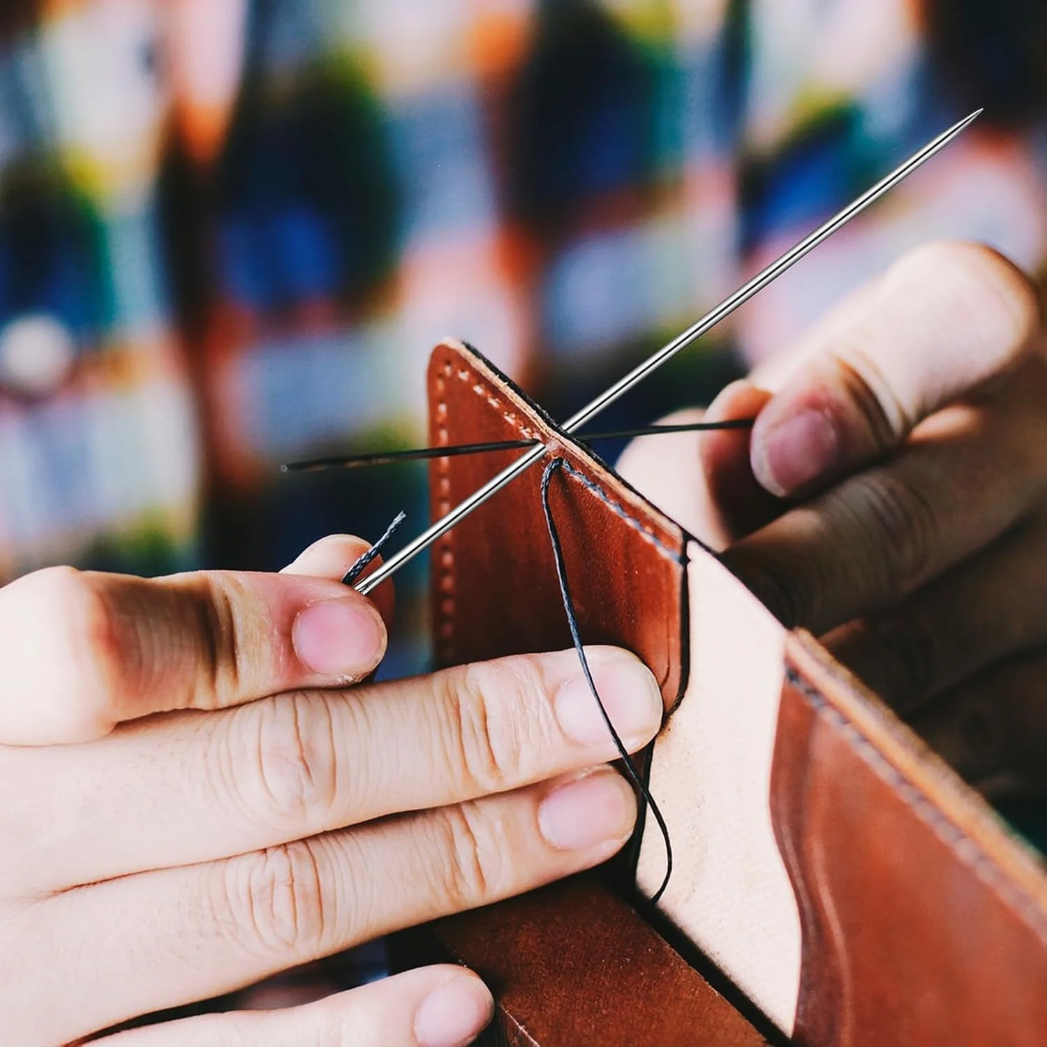 HLARTNET مجموعه 10 عددی سوزن های روکش دوزی بلند در اندازه های 3/4/5/6/7/8/10/12 اینچ، سوزن های روکش دوزی خیاطی فوق العاده بلند برای لحاف دوزی خانگی، عروسک سازی، چرم، گلدوزی، تافتینگ، تسمه و فرش