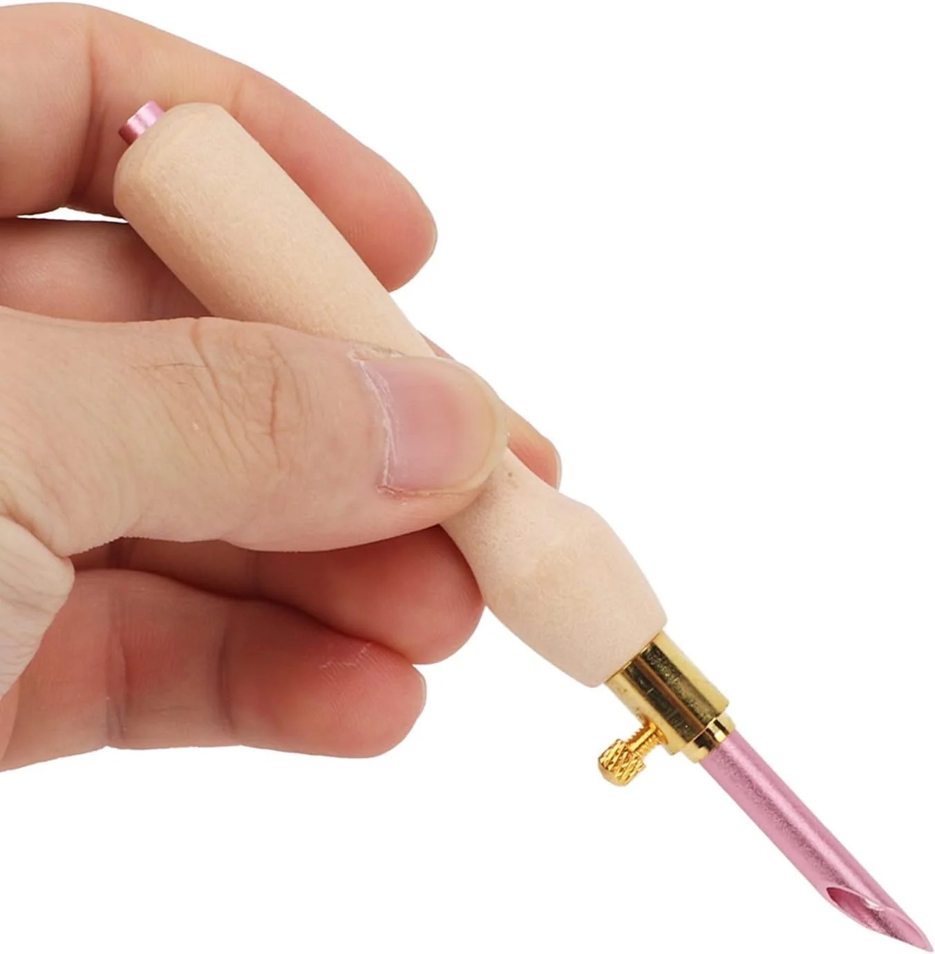 ست سوزن پانچ، دسته چوبی قابل تعویض آسان، سوزن پانچ قابل تنظیم برای کیت های مبتدی با پارچه طرح دار چاپی ست سوزن پانچ، دسته چوبی قابل تعویض آسان، سوزن پانچ قابل تنظیم برای کیت های مبتدی با پارچه طرح دار چاپی