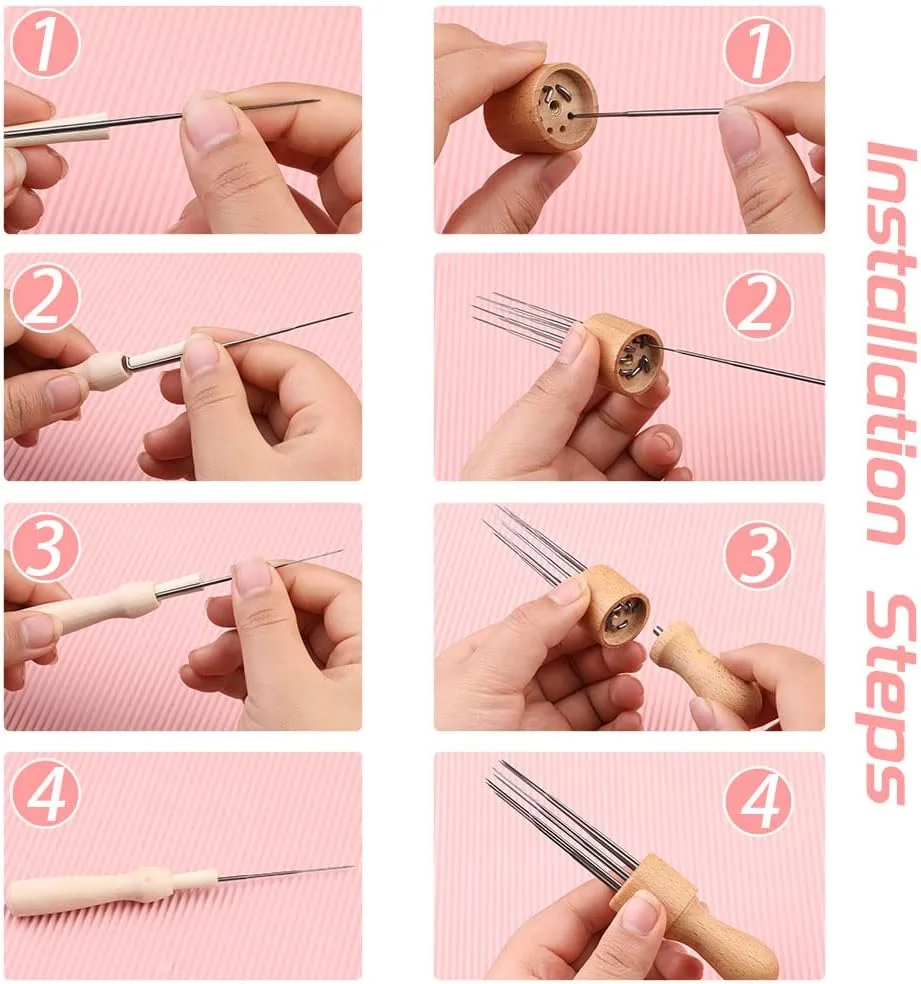 ابزار نمد دوزی IMZAY، لوازم نمد دوزی، کیت نمد دوزی با 30 عدد سوزن نمد دوزی در 3 سایز مختلف، دسته چوبی، انگشتانه، مناسب برای پروژه های نمد دوزی پشمی DIY ابزار نمد دوزی IMZAY، لوازم نمد دوزی، کیت نمد دوزی با 30 عدد سوزن نمد دوزی در 3 سایز مختلف، دسته چوبی، انگشتانه، مناسب برای پروژه های نمد دوزی پشمی DIY