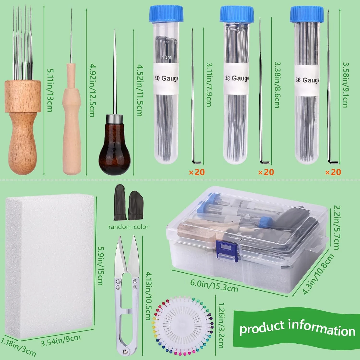 ابزار سوزندوزی IMZAY، لوازم نمددوزی پشمی، کیت نمددوزی سوزنی با 60 عدد سوزن نمددوزی، فوم مت، دسته چوبی، قیچی، عالی برای پروژههای نمددوزی پشمی DIY ابزار سوزندوزی IMZAY، لوازم نمددوزی پشمی، کیت نمددوزی سوزنی با 60 عدد سوزن نمددوزی، فوم مت، دسته چوبی، قیچی، عالی برای پروژههای نمددوزی پشمی DIY