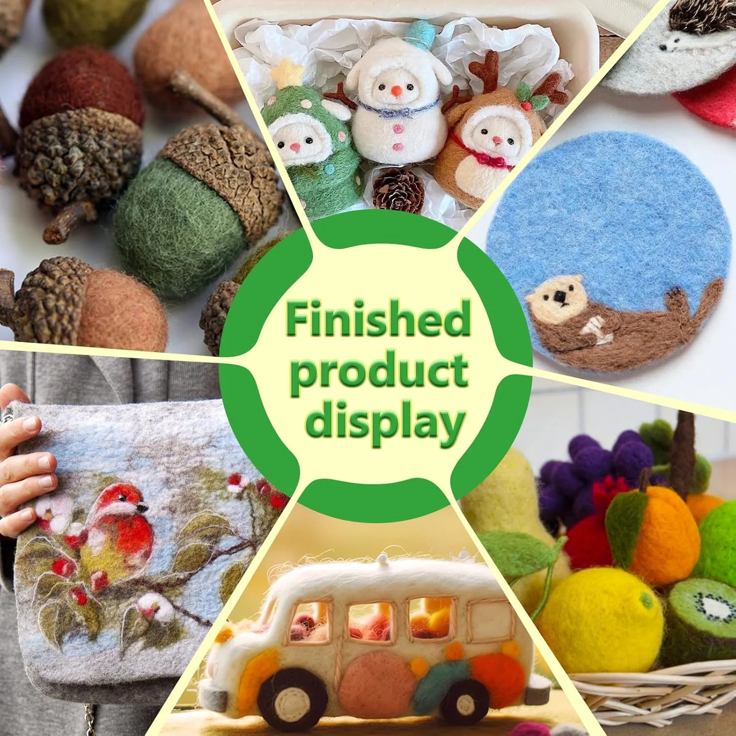 ابزار سوزندوزی IMZAY، لوازم نمددوزی پشمی، کیت نمددوزی سوزنی با 60 عدد سوزن نمددوزی، فوم مت، دسته چوبی، قیچی، عالی برای پروژههای نمددوزی پشمی DIY ابزار سوزندوزی IMZAY، لوازم نمددوزی پشمی، کیت نمددوزی سوزنی با 60 عدد سوزن نمددوزی، فوم مت، دسته چوبی، قیچی، عالی برای پروژههای نمددوزی پشمی DIY