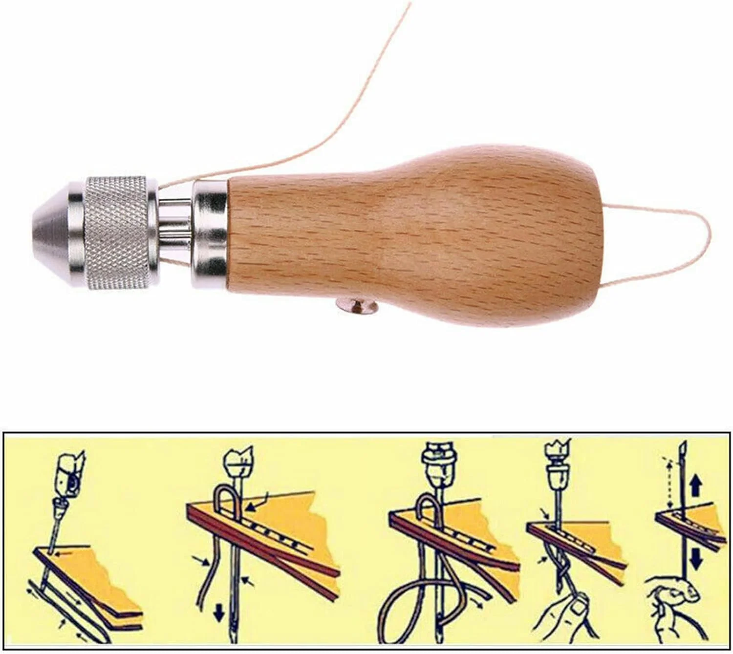 کیت ابزار حرفه ای Irovami، ابزار خیاطی شامل سوزن، نخ موم زده، مناسب برای تعمیرات DIY کیت ابزار حرفه ای Irovami، ابزار خیاطی شامل سوزن، نخ موم زده، مناسب برای تعمیرات DIY