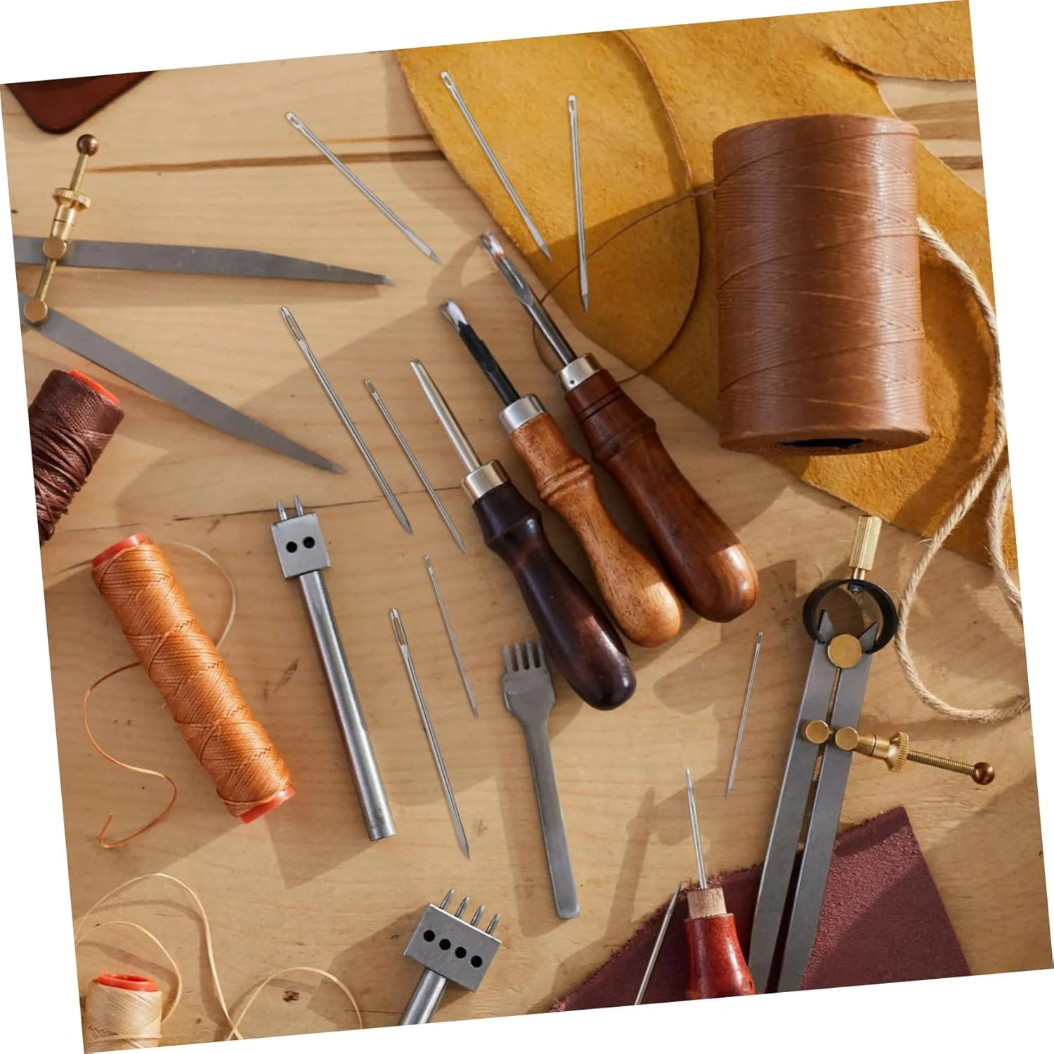 ست سوزن چرم دوزی IMIKEYA، 20 عدد سوزن گلدوزی مثلثی در بطری، 4 سایز برای پروژه های دوخت و دوز ست سوزن چرم دوزی IMIKEYA، 20 عدد سوزن گلدوزی مثلثی در بطری، 4 سایز برای پروژه های دوخت و دوز