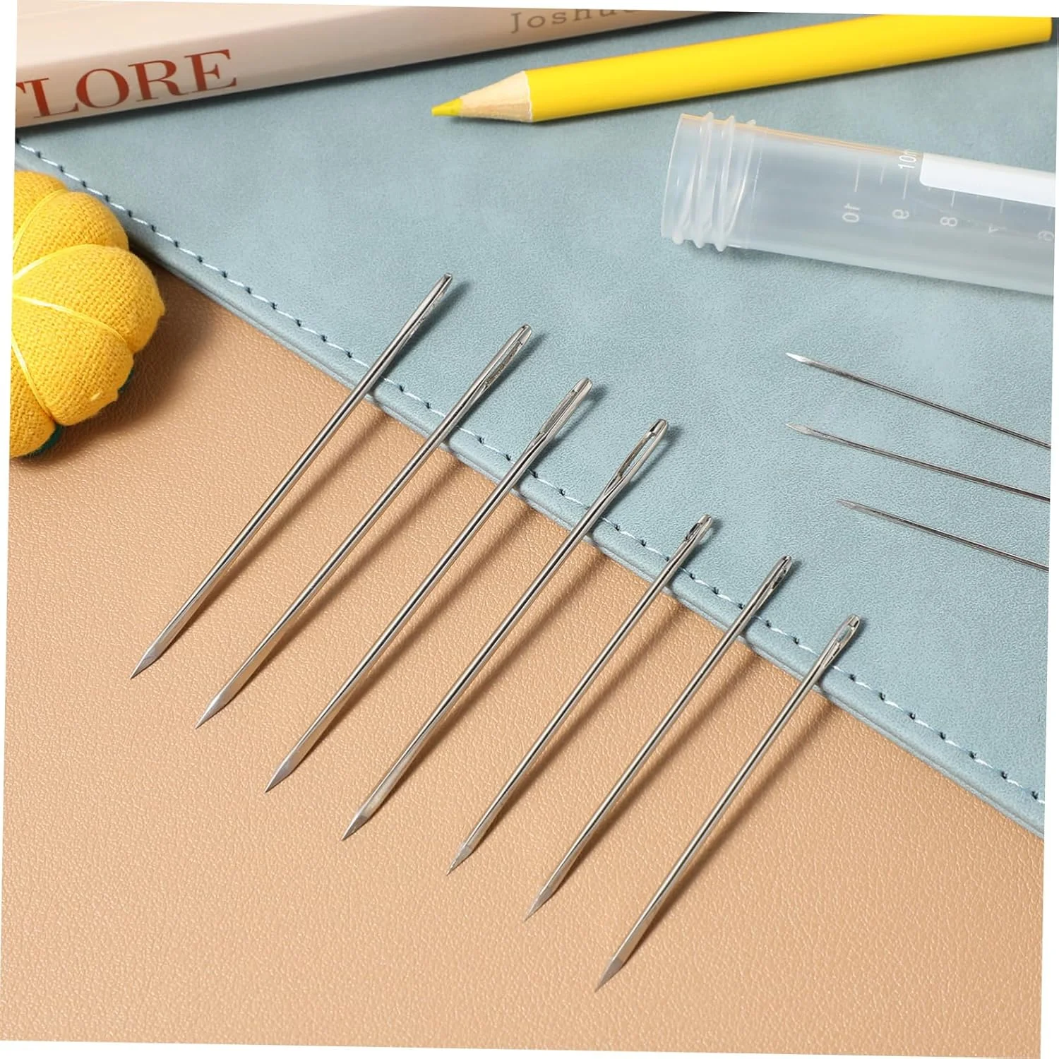 ست سوزن چرم دوزی IMIKEYA، 20 عدد سوزن گلدوزی مثلثی در بطری، 4 سایز برای پروژه های دوخت و دوز ست سوزن چرم دوزی IMIKEYA، 20 عدد سوزن گلدوزی مثلثی در بطری، 4 سایز برای پروژه های دوخت و دوز