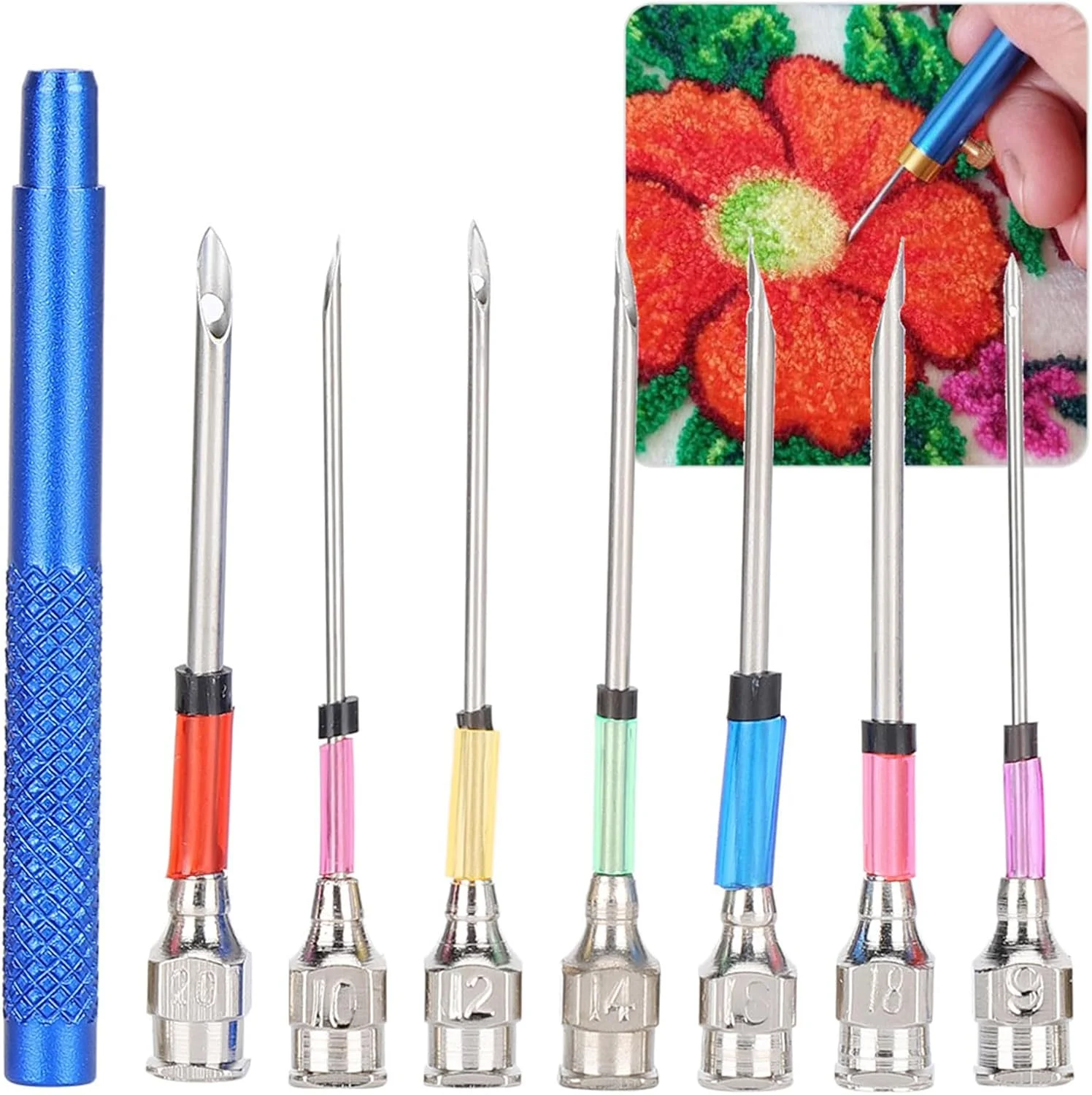 مجموعه سوزن جیاوو 7 سایز سوزن گلدوزی فولادی هنری با دسته برای دوستداران روبان و صنایع دستی مجموعه سوزن جیاوو 7 سایز سوزن گلدوزی فولادی هنری با دسته برای دوستداران روبان و صنایع دستی