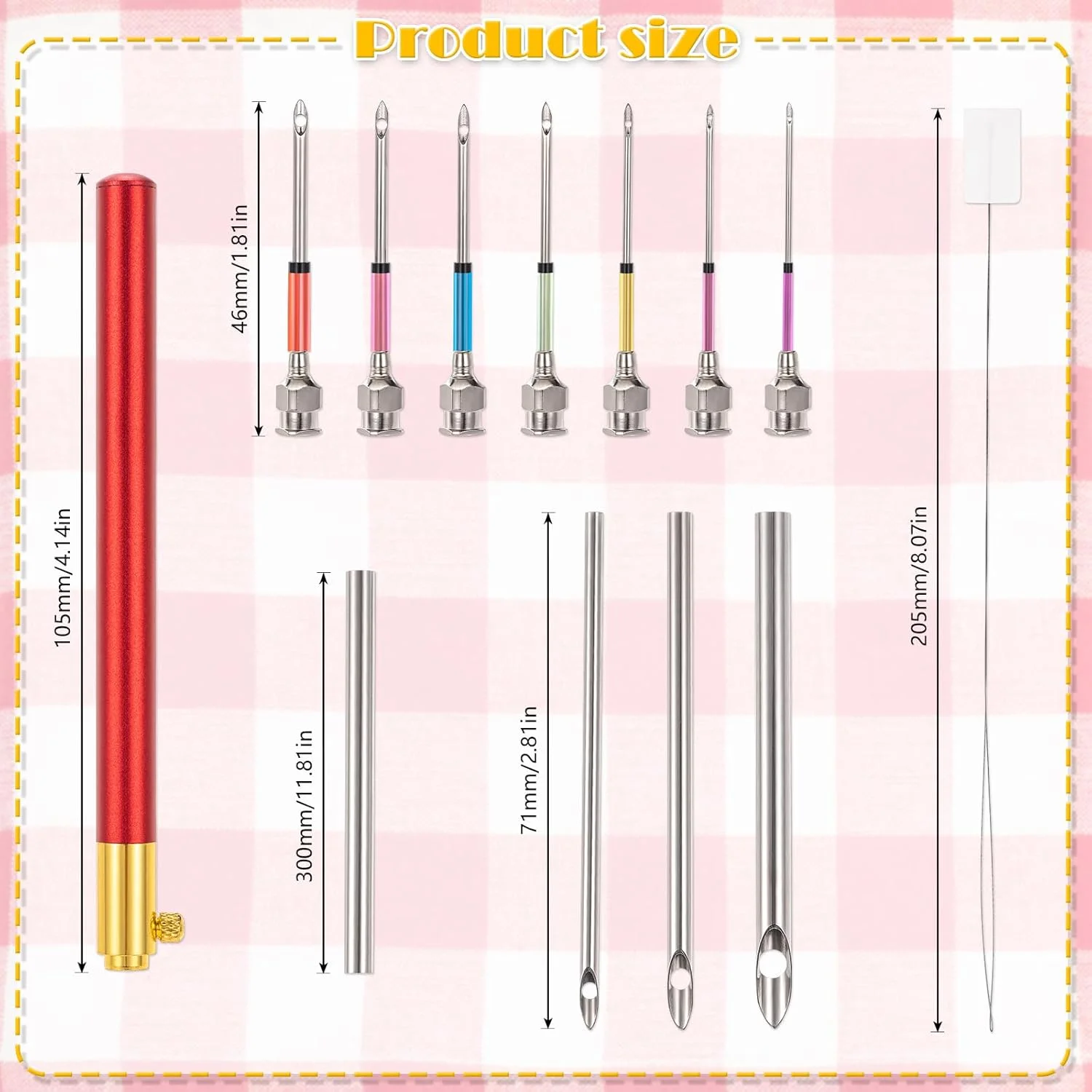 مجموعه ابزار پانچ سوزنی JSRQT شامل 13 قطعه با 7 سایز مختلف، قلم سوزن دوزی DIY، سوزن های پانچ، نخ دندان، کوک متقاطع، مجموعه سوزن های پانچ دستی DIY برای بزرگسالان و مبتدیان