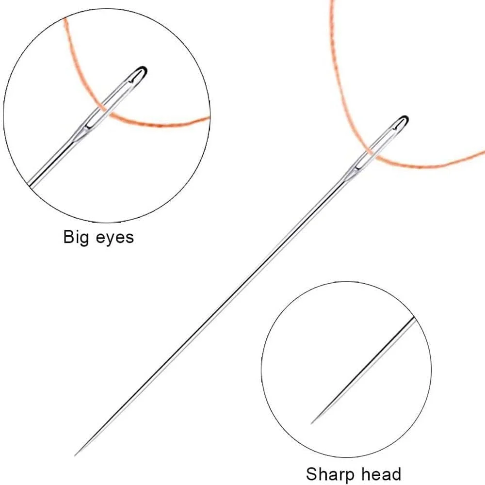 جورایسسوری 30 عدد سوزن خیاطی استیل ضد زنگ با سوراخ بزرگ، سوزن های تیز خیاطی، سوزن نخ گلدوزی، سوزن بافتنی کاموا، سوزن چرمی، سوزن های خیاطی دستی جورایسسوری 30 عدد سوزن خیاطی استیل ضد زنگ با سوراخ بزرگ، سوزن های تیز خیاطی، سوزن نخ گلدوزی، سوزن بافتنی کاموا، سوزن چرمی، سوزن های خیاطی دستی