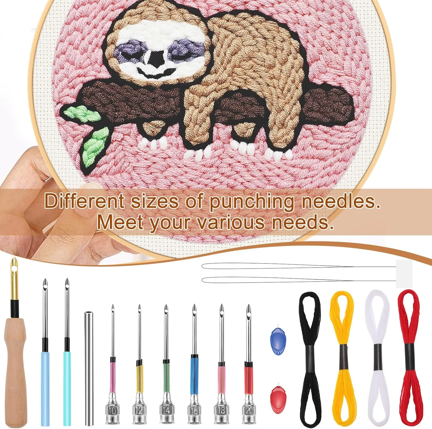 سری ابزار پانچ سوزنی JSRQT شامل 18 عدد سری پانچ سوزنی برای بزرگسالان مبتدی، گلدوزی پانچ قابل تنظیم، نخ استارتر، کوک متقاطع، هنر خیاطی DIY، خودکارهای جادویی با دسته، لوازم نخ دوزی فرش سری ابزار پانچ سوزنی JSRQT شامل 18 عدد سری پانچ سوزنی برای بزرگسالان مبتدی، گلدوزی پانچ قابل تنظیم، نخ استارتر، کوک متقاطع، هنر خیاطی DIY، خودکارهای جادویی با دسته، لوازم نخ دوزی فرش