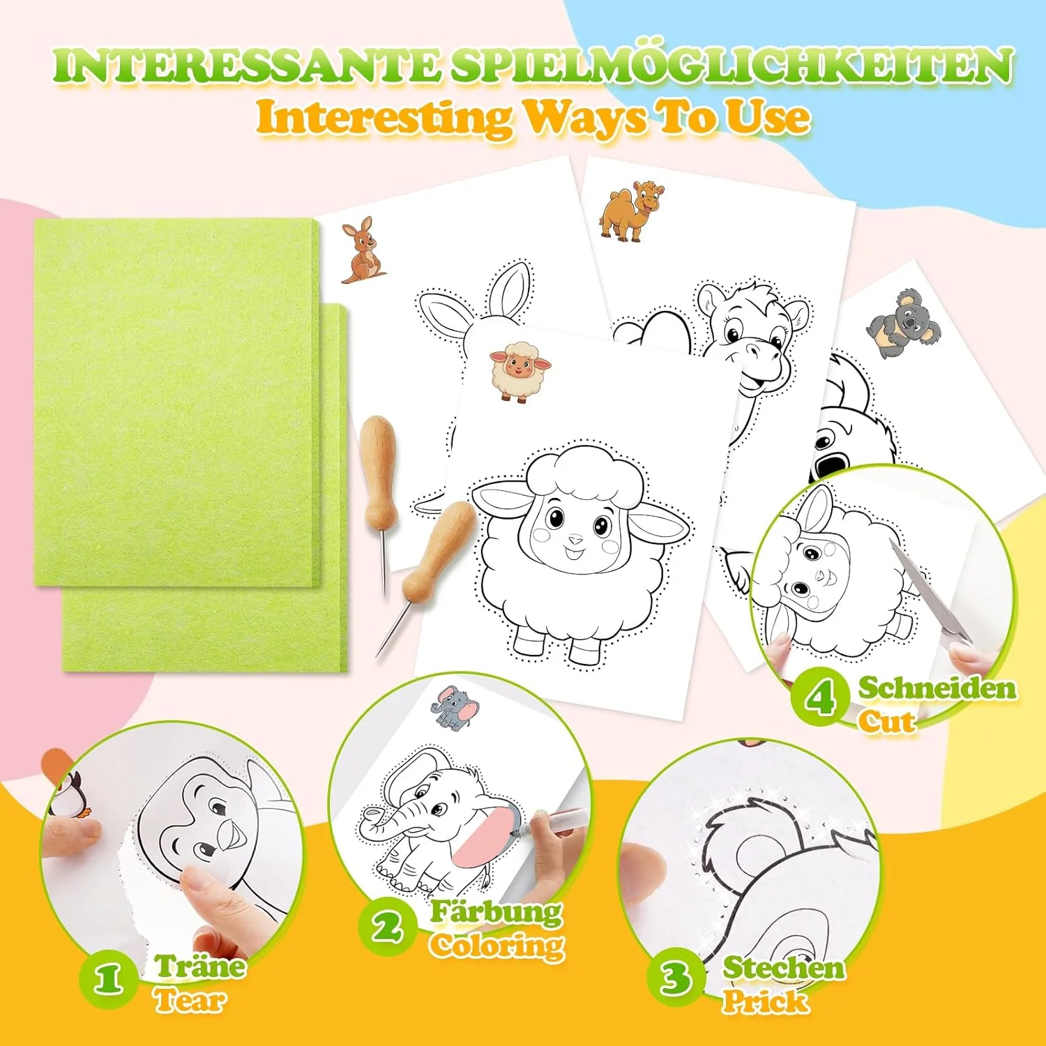 مجموعه سوزن سوزنزنی کودکان JUNUNDJING، تصاویر گلدوزی برای کودکان، مجموعه سوزن پامچال کودکان از 3 سالگی، مجموعه گلدوزی کودکان با 10 تصویر گلدوزی، 2 نمد سوزنزنی، 2 مجموعه سوزن سوزنزنی کودکان JUNUNDJING، تصاویر گلدوزی برای کودکان، مجموعه سوزن پامچال کودکان از 3 سالگی، مجموعه گلدوزی کودکان با 10 تصویر گلدوزی، 2 نمد سوزنزنی، 2