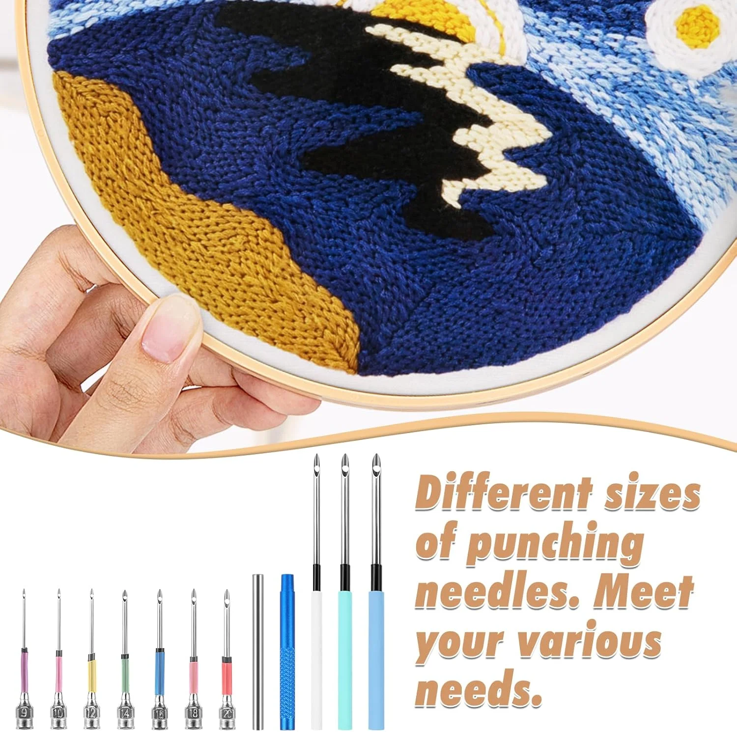 JSRQT ست سوزن پانچ جادویی 13 تکه برای گلدوزی، 7 سایز، قلم گلدوزی صنایع دستی، کیت های DIY، پانچ صنایع دستی، پانچ خیاطی JSRQT ست سوزن پانچ جادویی 13 تکه برای گلدوزی، 7 سایز، قلم گلدوزی صنایع دستی، کیت های DIY، پانچ صنایع دستی، پانچ خیاطی