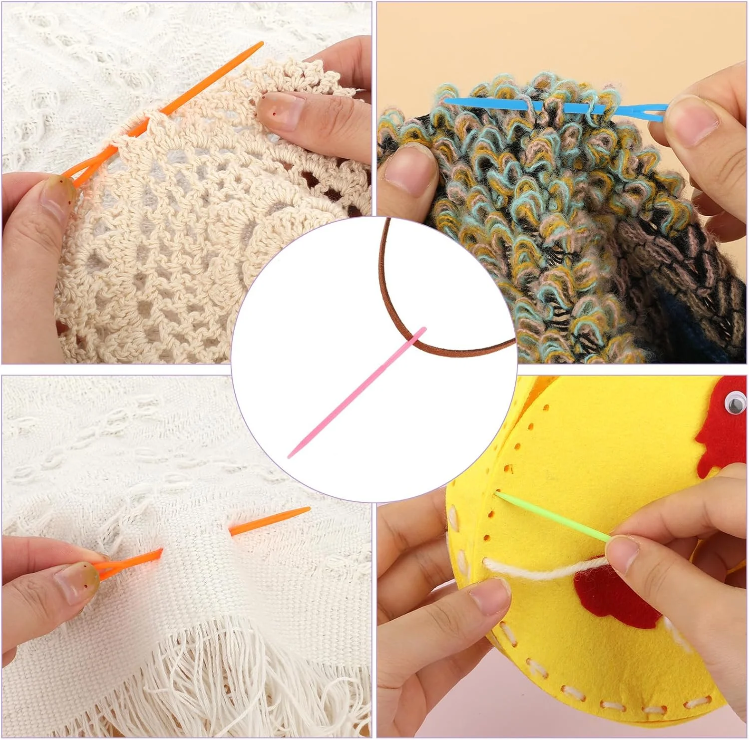 KALIONE 100 عدد سوزن پلاستیکی خیاطی، سوزن نخ چشمی بزرگ، سوزن ملیله دوزی، سوزن بافندگی، سوزن های قلاب بافی کند، لوازم جانبی قلاب بافی برای خیاطی DIY صنایع دستی دست ساز (2.7 اینچ) KALIONE 100 عدد سوزن پلاستیکی خیاطی، سوزن نخ چشمی بزرگ، سوزن ملیله دوزی، سوزن بافندگی، سوزن های قلاب بافی کند، لوازم جانبی قلاب بافی برای خیاطی DIY صنایع دستی دست ساز (2.7 اینچ)