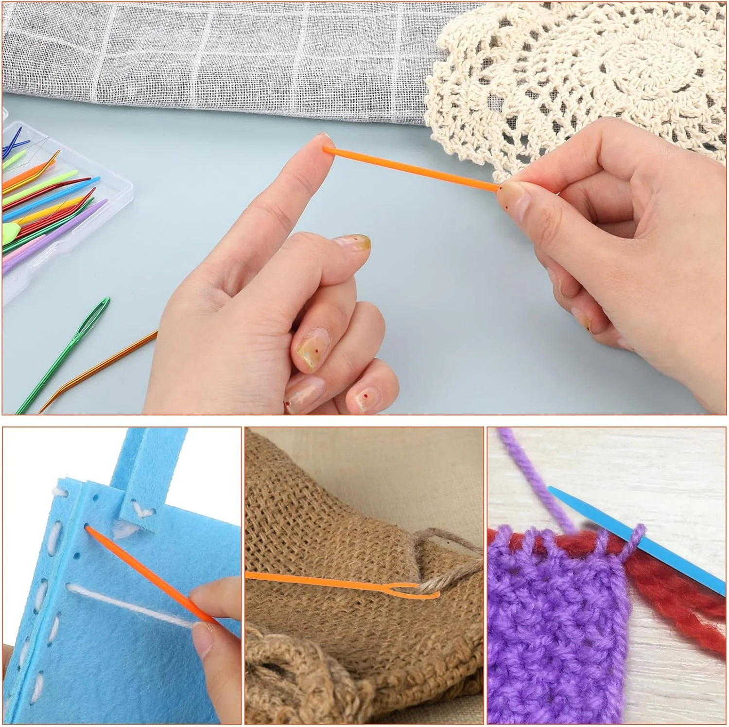 KALIONE 100 عدد سوزن پلاستیکی خیاطی، سوزن نخ چشمی بزرگ، سوزن ملیله دوزی، سوزن بافندگی، سوزن های قلاب بافی کند، لوازم جانبی قلاب بافی برای خیاطی DIY صنایع دستی دست ساز (2.7 اینچ) KALIONE 100 عدد سوزن پلاستیکی خیاطی، سوزن نخ چشمی بزرگ، سوزن ملیله دوزی، سوزن بافندگی، سوزن های قلاب بافی کند، لوازم جانبی قلاب بافی برای خیاطی DIY صنایع دستی دست ساز (2.7 اینچ)