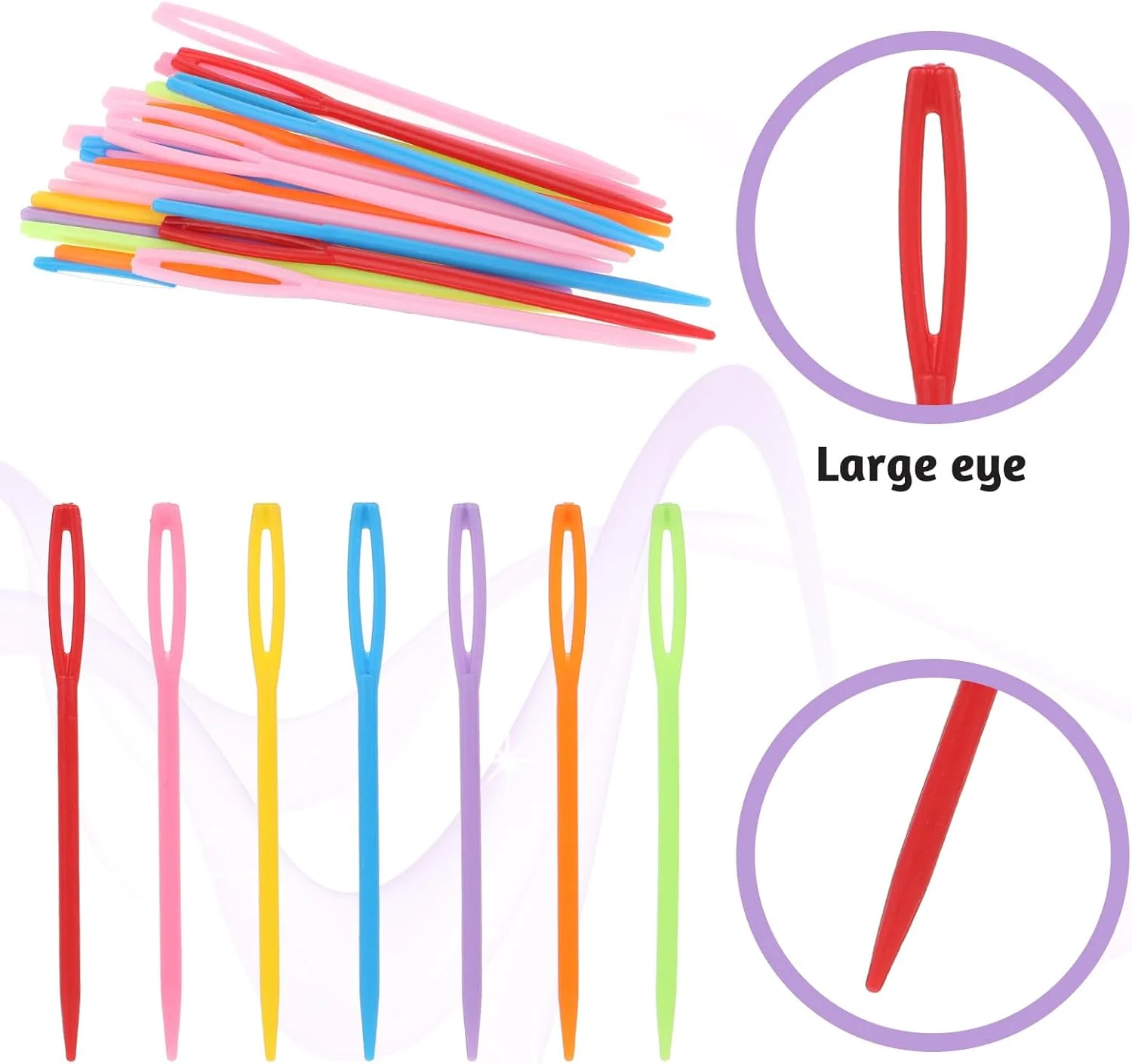 KALIONE 100 عدد سوزن پلاستیکی خیاطی، سوزن نخ چشمی بزرگ، سوزن ملیله دوزی، سوزن بافندگی، سوزن های قلاب بافی کند، لوازم جانبی قلاب بافی برای خیاطی DIY صنایع دستی دست ساز (2.7 اینچ) KALIONE 100 عدد سوزن پلاستیکی خیاطی، سوزن نخ چشمی بزرگ، سوزن ملیله دوزی، سوزن بافندگی، سوزن های قلاب بافی کند، لوازم جانبی قلاب بافی برای خیاطی DIY صنایع دستی دست ساز (2.7 اینچ)