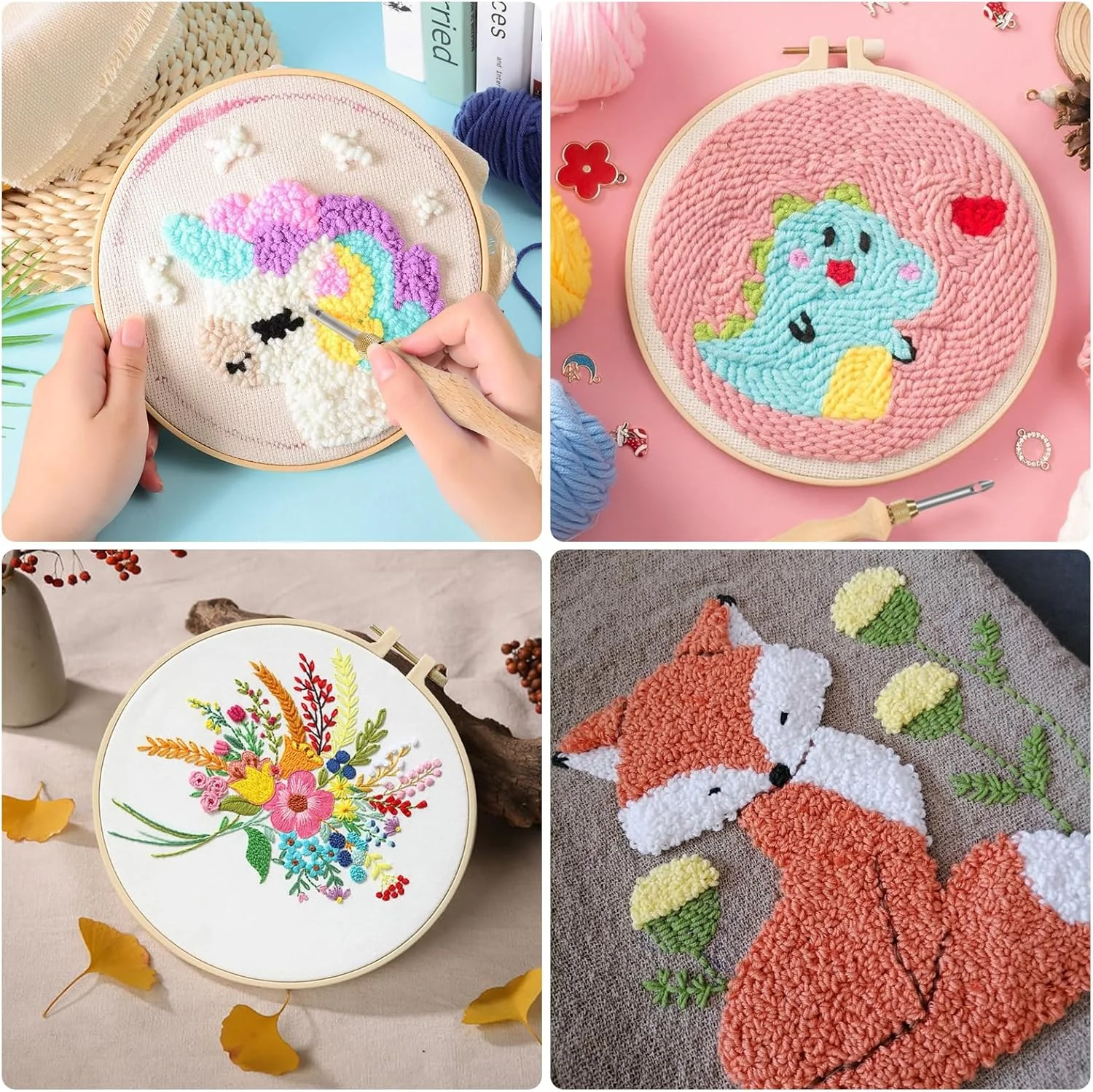 مجموعه ابزار پانچ سوزنی JSRQT، پانچ سوزنی چوبی قابل تنظیم، کیت مبتدی قلاب بافی فرش برای بزرگسالان، مجموعه قلم گلدوزی مجموعه ابزار پانچ سوزنی JSRQT، پانچ سوزنی چوبی قابل تنظیم، کیت مبتدی قلاب بافی فرش برای بزرگسالان، مجموعه قلم گلدوزی