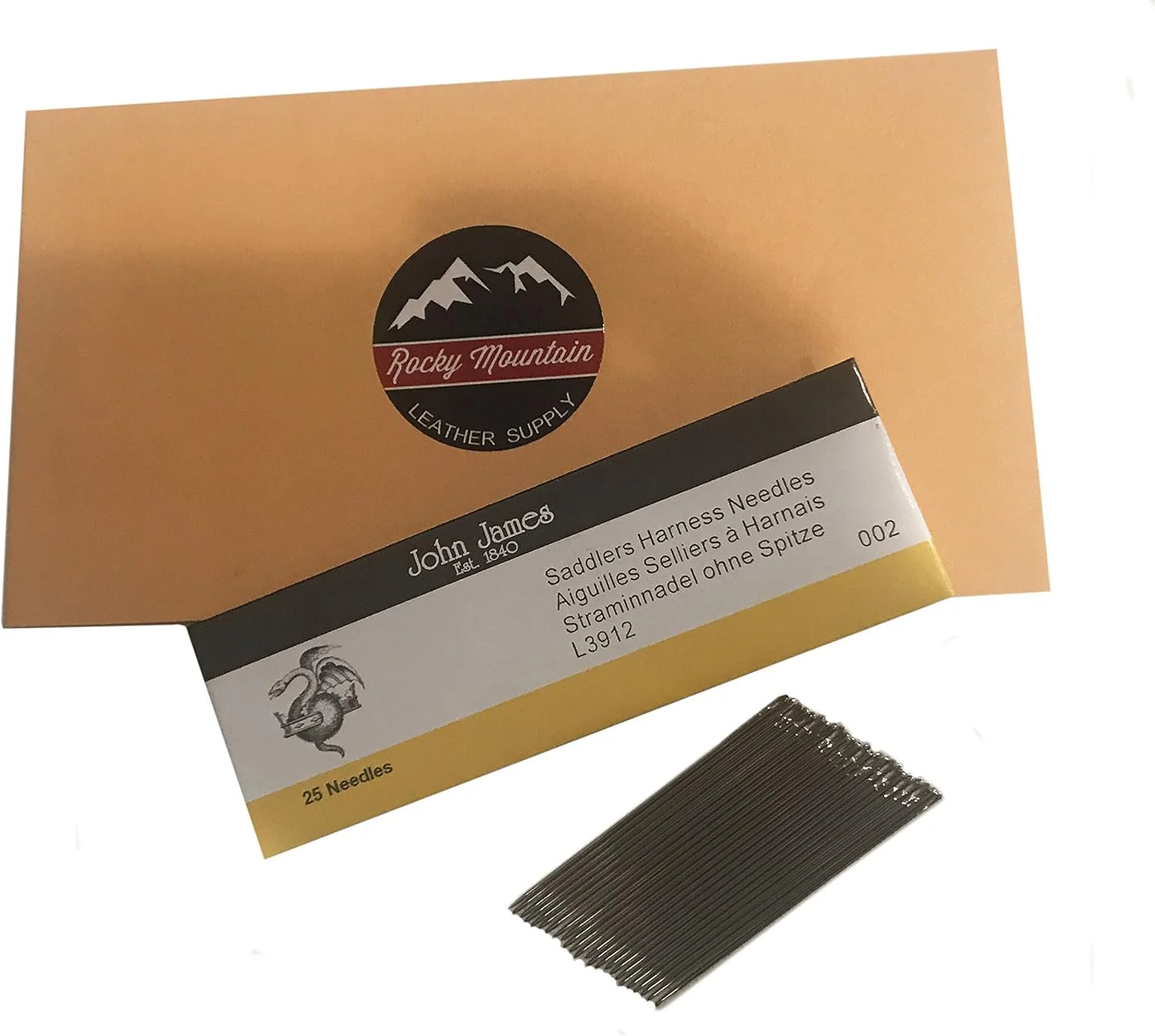 سوزن های زین و یراق دوزی جان جیمز (بسته 25 عددی) نوک گرد برای چرم، لحاف دوزی و مهره دوزی (سایز 2 (002)) سوزن های زین و یراق دوزی جان جیمز (بسته 25 عددی) نوک گرد برای چرم، لحاف دوزی و مهره دوزی (سایز 2 (002))