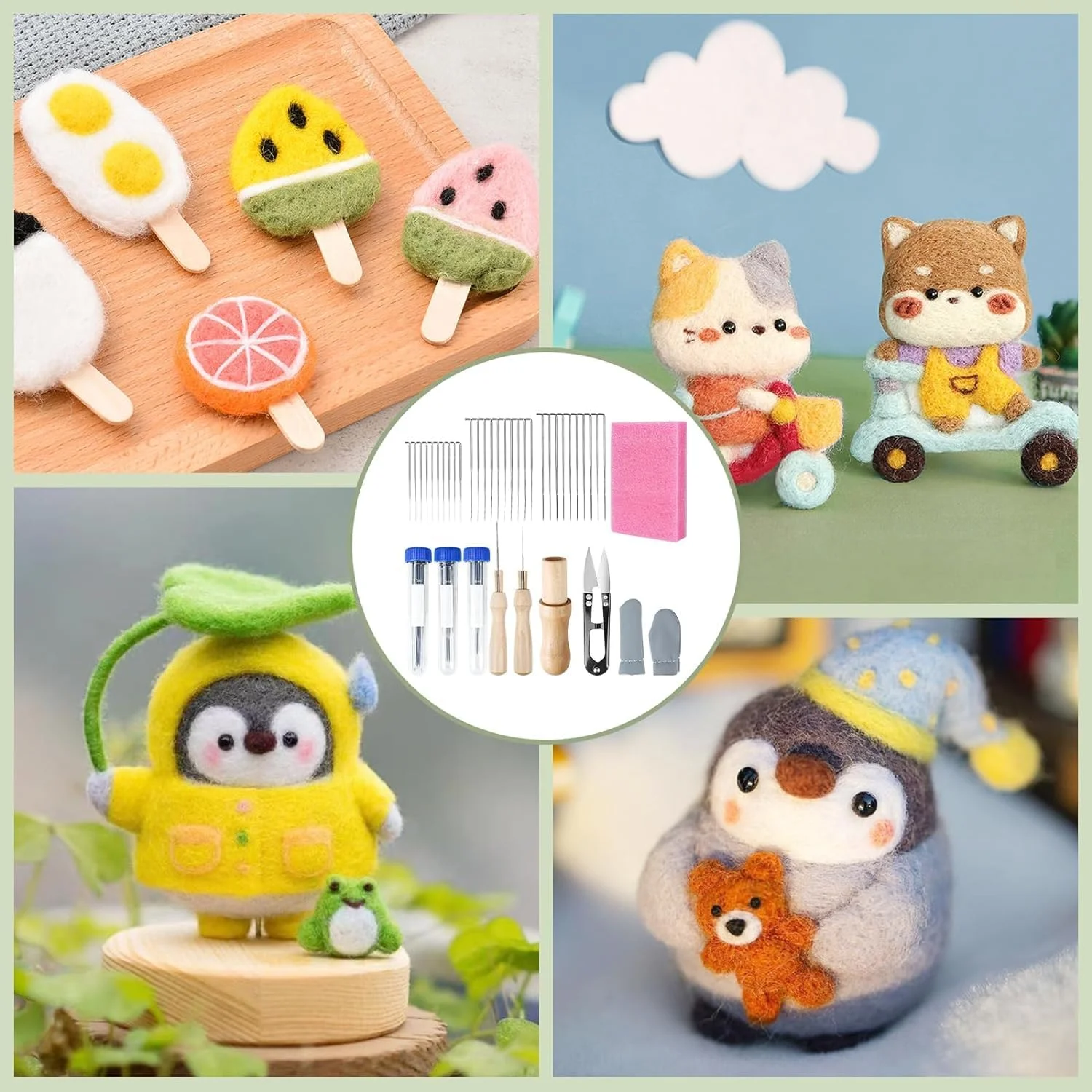 ست سوزن نمد دوزی JOLIGAEA، سوزن های نمد دوزی، سوزن های نمد دوزی برای نمد دوزی خشک با سوزن، سوزن های نمد دوزی در 3 سایز، دسته های سوزن چوبی، بطری های سوزن، پد فوم، انگشتانه ست سوزن نمد دوزی JOLIGAEA، سوزن های نمد دوزی، سوزن های نمد دوزی برای نمد دوزی خشک با سوزن، سوزن های نمد دوزی در 3 سایز، دسته های سوزن چوبی، بطری های سوزن، پد فوم، انگشتانه