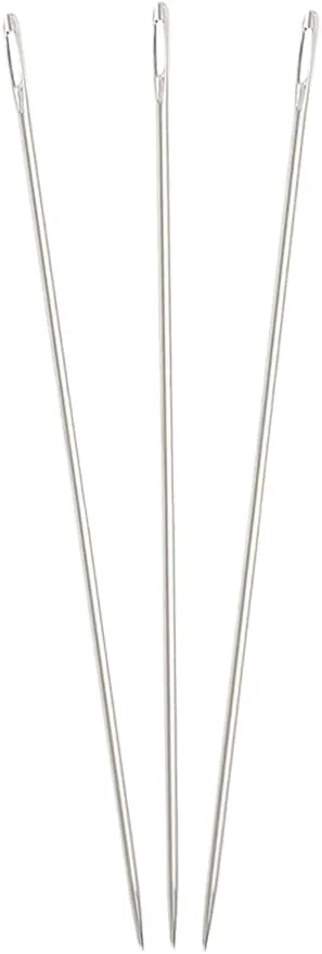 جی هو او 3 عدد سوزن های روکش دوزی حرفه ای چشم بزرگ، سوزن های خیاطی دستی، سوزن های بخیه بلند، سوزن های گلدوزی سوراخ بزرگ، سوزن های ملیله دوزی برای پروژه های صنایع دستی قلاب بافی 20 سانتی متر