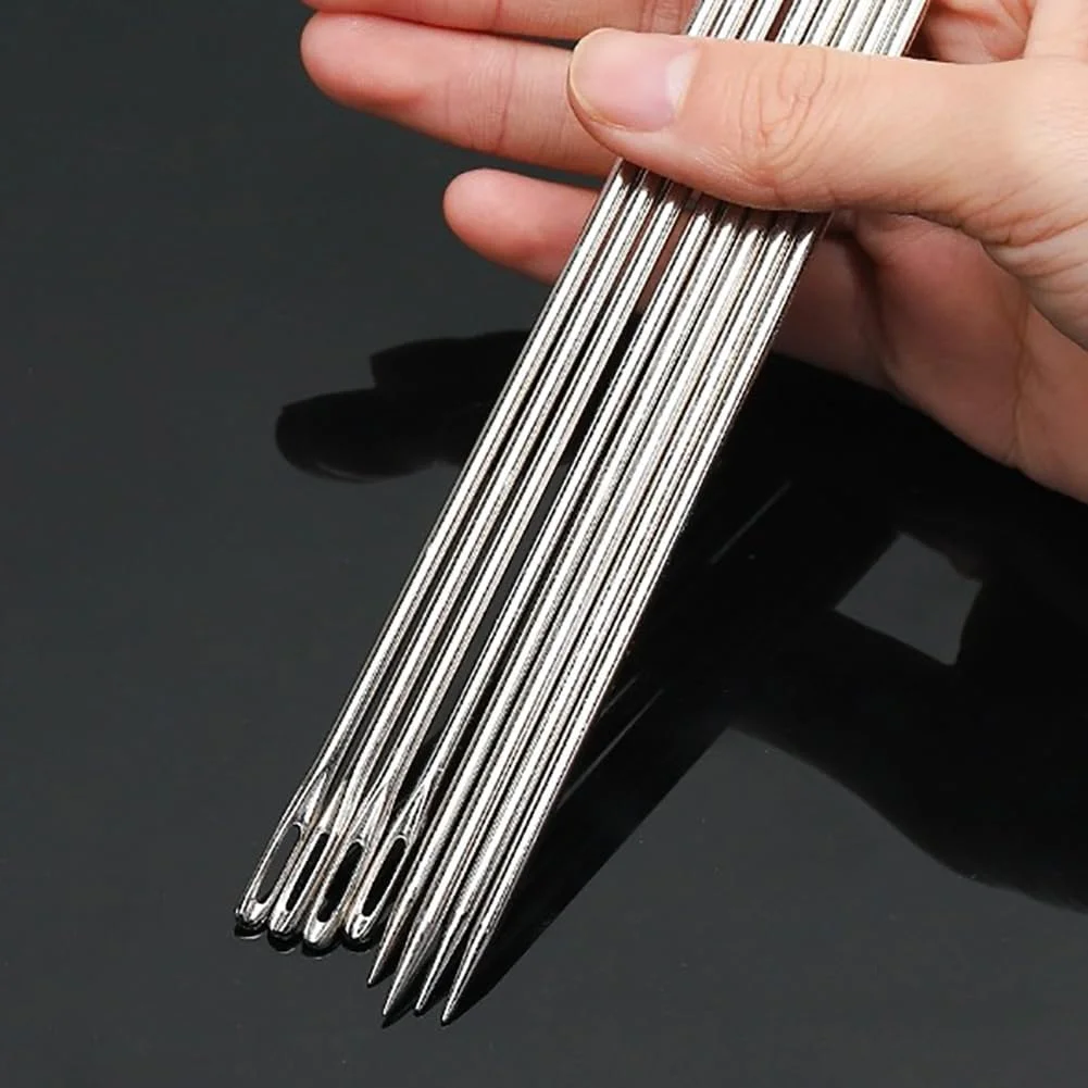 جی هو او 3 عدد سوزن های روکش دوزی حرفه ای چشم بزرگ، سوزن های خیاطی دستی، سوزن های بخیه بلند، سوزن های گلدوزی سوراخ بزرگ، سوزن های ملیله دوزی برای پروژه های صنایع دستی قلاب بافی 20 سانتی متر