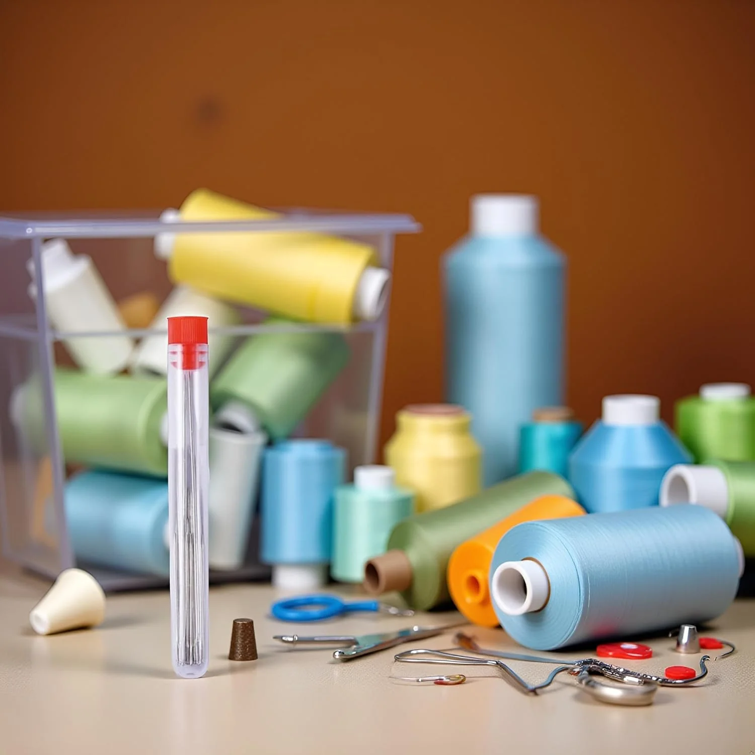 JJLFresheners ست 9 عددی سوزن چشم بزرگ نارنجی، سوزن نخ گلدوزی استیل ضد زنگ، سوزن های گلدوزی، سوزن های خیاطی دستی چشم بزرگ، سوزن های خیاطی دستی، لوازم و ملزومات خیاطی