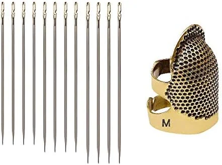 مجموعه سوزن های خود نخ (بسته 12 عددی) و انگشتانه برنجی (1، متوسط) Krisah مجموعه سوزن های خود نخ (بسته 12 عددی) و انگشتانه برنجی (1، متوسط) Krisah