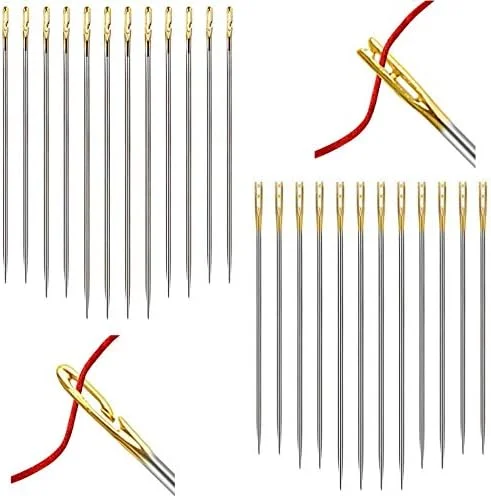 کوئو 24 عدد سوزن خود نخ کن، سوزن های خود نخ کن آسان یک ثانیه ای برای کارهای دستی، نوع معمولی و خیاطی کوئو 24 عدد سوزن خود نخ کن، سوزن های خود نخ کن آسان یک ثانیه ای برای کارهای دستی، نوع معمولی و خیاطی