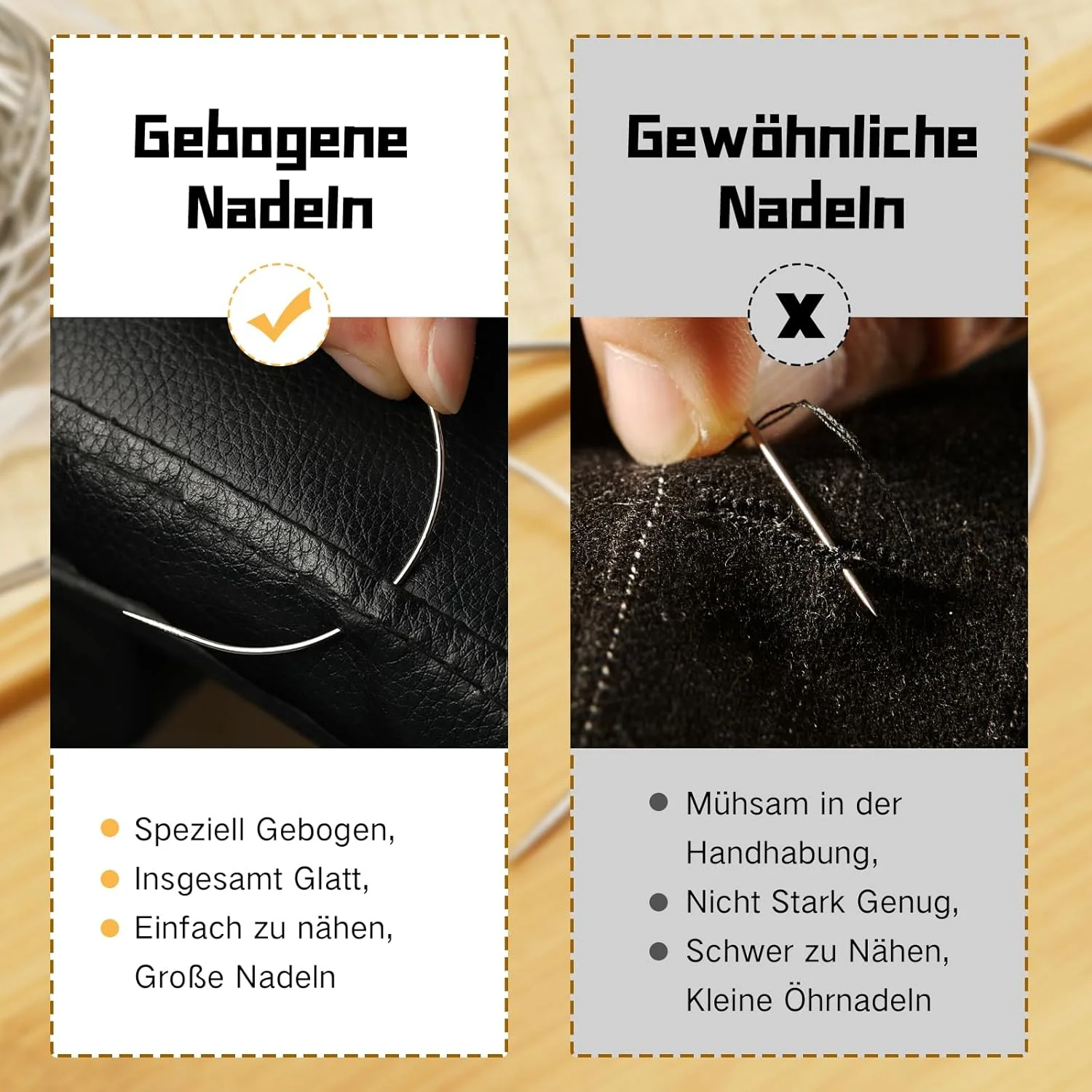 سوزن های منحنی Kuppt، سوزن های خیاطی منحنی، سوزن های منحنی 3 اینچی برای خیاطی، سوزن های بافندگی با جعبه نگهداری برای خیاطی چرم، فرش، بوم، خیاطی دستی