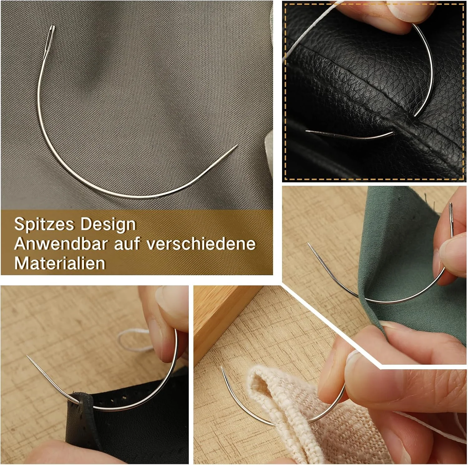 سوزن های منحنی Kuppt، سوزن های خیاطی منحنی، سوزن های منحنی 3 اینچی برای خیاطی، سوزن های بافندگی با جعبه نگهداری برای خیاطی چرم، فرش، بوم، خیاطی دستی