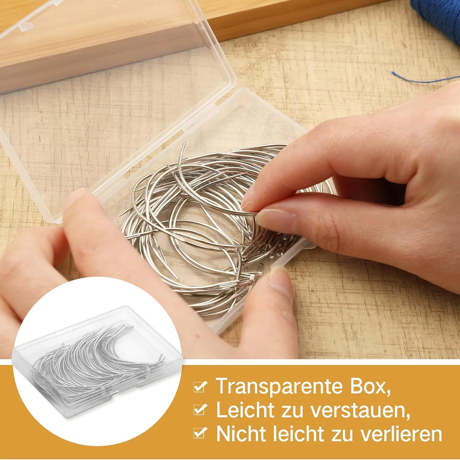 سوزن های منحنی Kuppt، سوزن های خیاطی منحنی، سوزن های منحنی 3 اینچی برای خیاطی، سوزن های بافندگی با جعبه نگهداری برای خیاطی چرم، فرش، بوم، خیاطی دستی