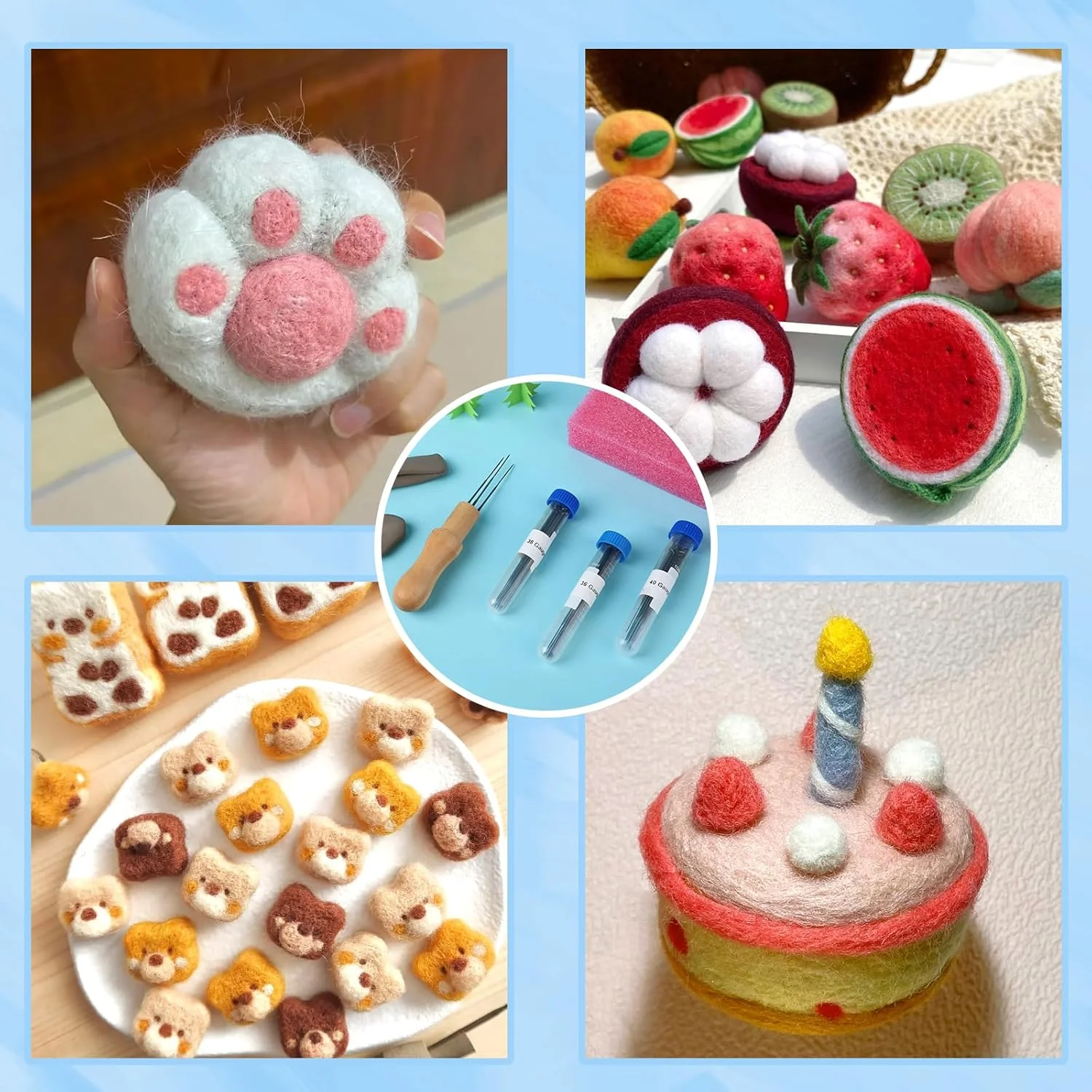 ست سوزن نمد دوزی Kuppt، ست سوزن های نمد دوزی، سوزن های نمد دوزی برای نمد دوزی خشک با سوزن در 3 اندازه، دسته های سوزن چوبی، بطری های سوزن، پد فوم، انگشتانه، ست ابزار نمد دوزی پشمی ست سوزن نمد دوزی Kuppt، ست سوزن های نمد دوزی، سوزن های نمد دوزی برای نمد دوزی خشک با سوزن در 3 اندازه، دسته های سوزن چوبی، بطری های سوزن، پد فوم، انگشتانه، ست ابزار نمد دوزی پشمی