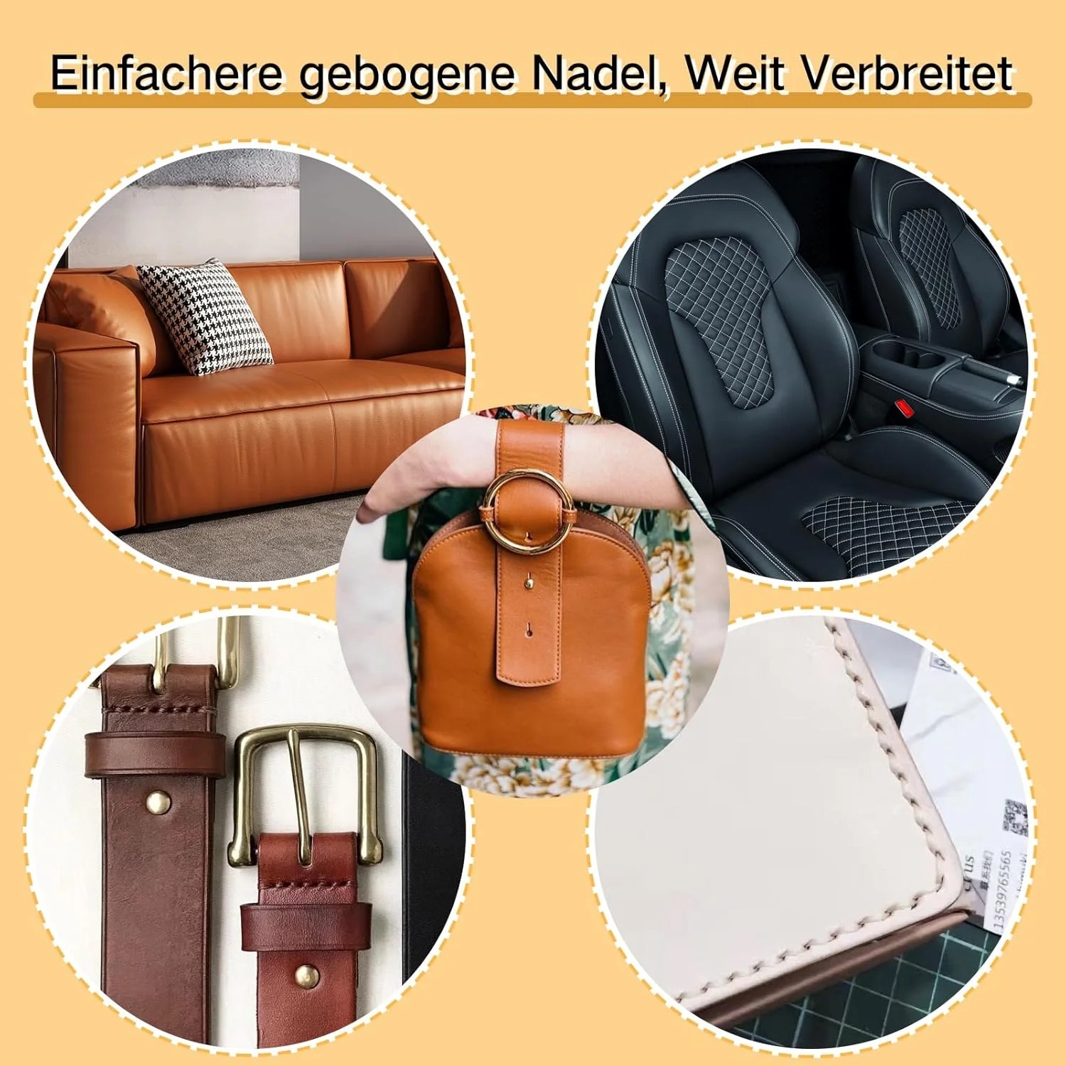 سوزن های منحنی Kuppt، سوزن های خیاطی منحنی، سوزن های منحنی 3 اینچی برای خیاطی، سوزن های بافندگی با جعبه نگهداری برای خیاطی چرم، فرش، بوم، خیاطی دستی