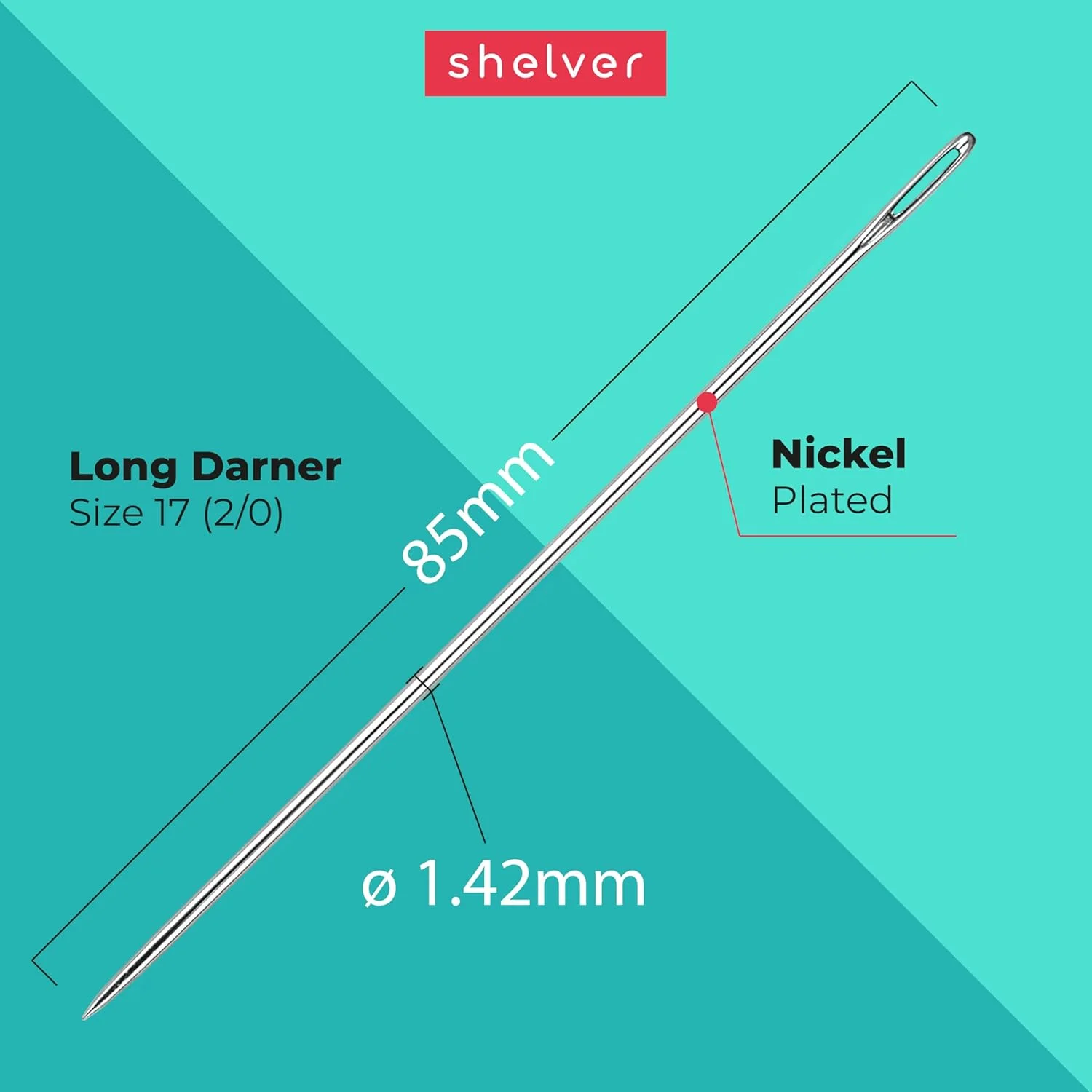 سوزن های خیاطی بزرگ، بسته 10 عددی، سوزن های لحاف دوزی 85 میلی متری سوزن های خیاطی بزرگ، بسته 10 عددی، سوزن های لحاف دوزی 85 میلی متری