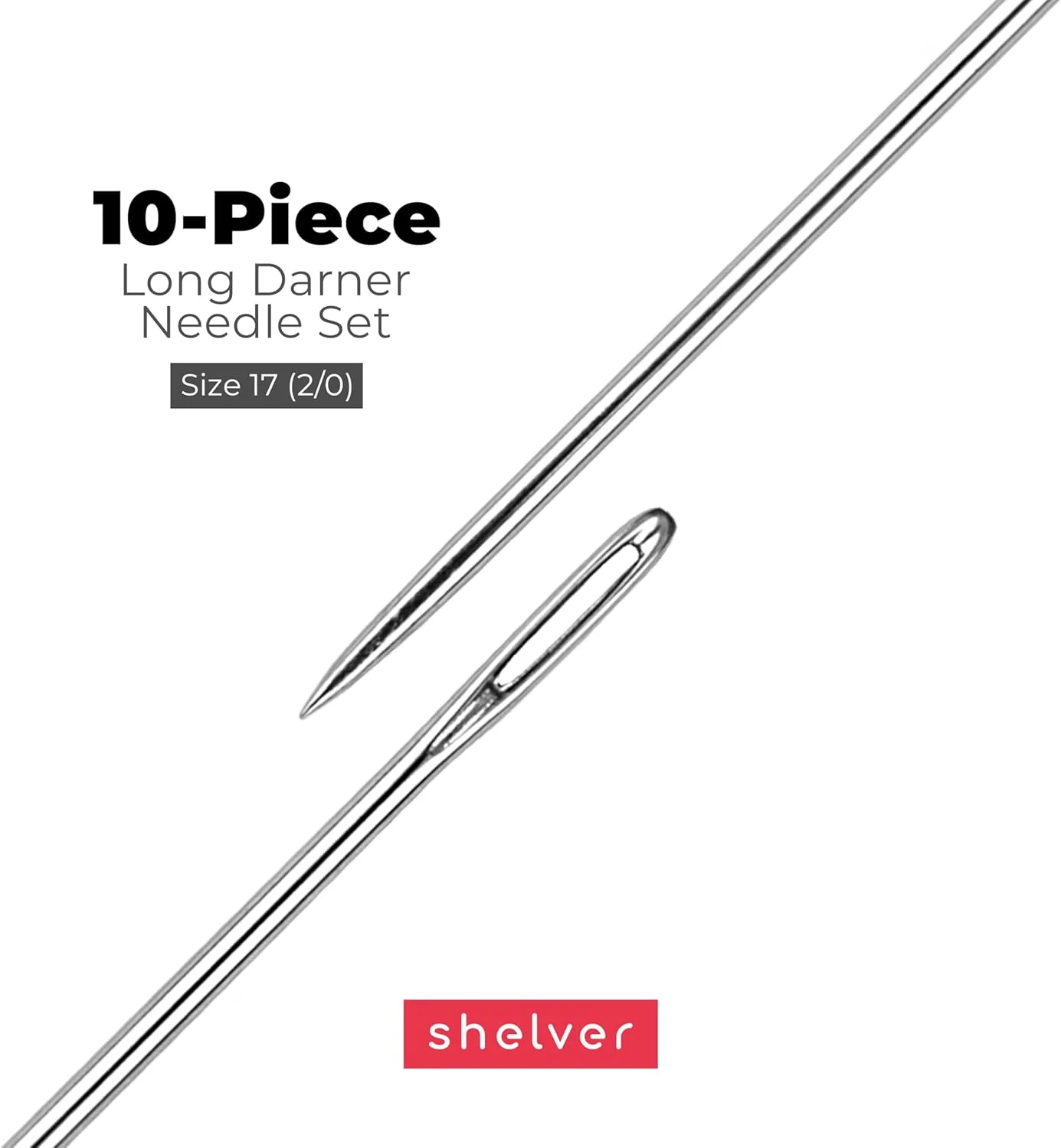 سوزن های خیاطی بزرگ، بسته 10 عددی، سوزن های لحاف دوزی 85 میلی متری سوزن های خیاطی بزرگ، بسته 10 عددی، سوزن های لحاف دوزی 85 میلی متری