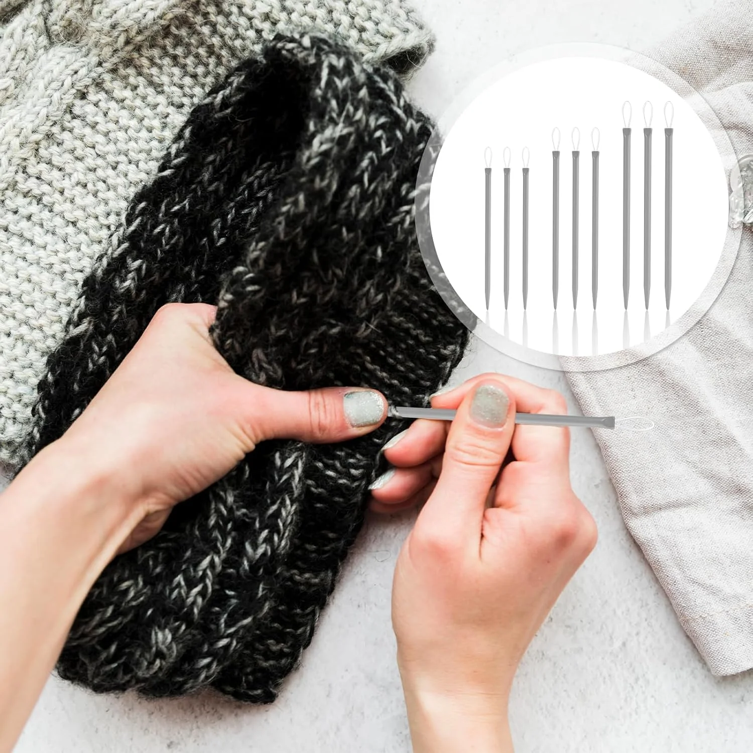 سوزن نخ لاسوروا 9 عددی، سوزن های ملیله دوزی چشم بزرگ آلومینیومی در 3 سایز برای نخ کاموا، نخ نایلونی، نخ طناب، ابزار بافندگی گلدوزی برای خیاطی بافتنی قلاب بافی سوزن نخ لاسوروا 9 عددی، سوزن های ملیله دوزی چشم بزرگ آلومینیومی در 3 سایز برای نخ کاموا، نخ نایلونی، نخ طناب، ابزار بافندگی گلدوزی برای خیاطی بافتنی قلاب بافی