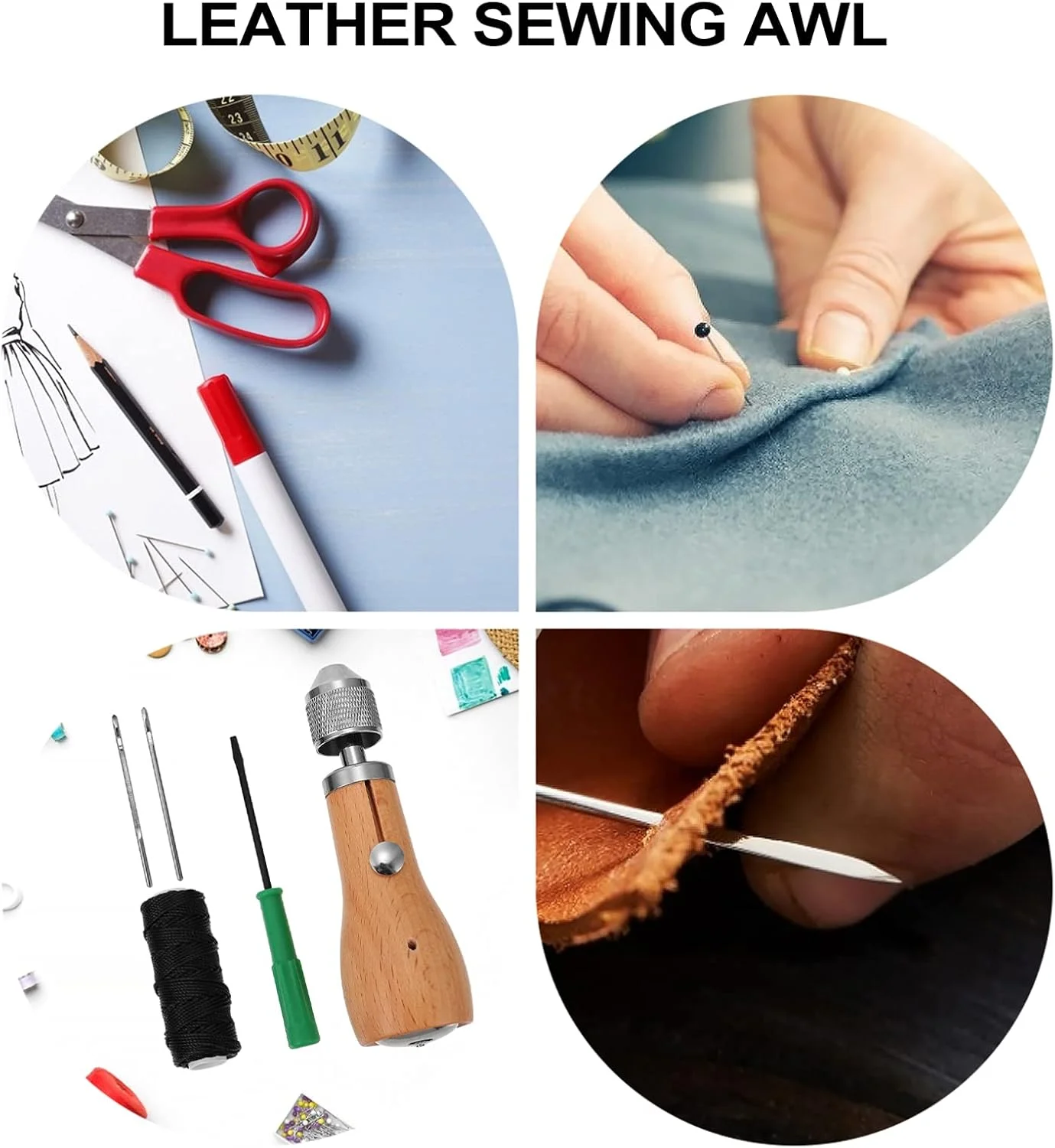 ست ابزار دوخت چرم دستی با سوزن، ابزار دوخت چرم دستی، لوازم صنایع دستی چرم DIY ست ابزار دوخت چرم دستی با سوزن، ابزار دوخت چرم دستی، لوازم صنایع دستی چرم DIY