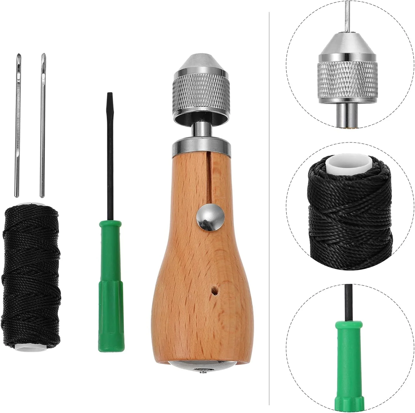 ست ابزار دوخت چرم دستی با سوزن، ابزار دوخت چرم دستی، لوازم صنایع دستی چرم DIY ست ابزار دوخت چرم دستی با سوزن، ابزار دوخت چرم دستی، لوازم صنایع دستی چرم DIY