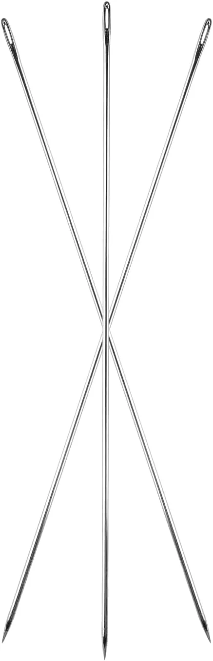 Lotsdonxia 3 عدد سوزن خیاطی دستی فوق العاده بزرگ، سوزن های فلزی روکش دوزی برای چرم، بوم، پارچه های سنگین، کارهای سخت و پروژه های صنایع دستی (30 سانتی متر) Lotsdonxia 3 عدد سوزن خیاطی دستی فوق العاده بزرگ، سوزن های فلزی روکش دوزی برای چرم، بوم، پارچه های سنگین، کارهای سخت و پروژه های صنایع دستی (30 سانتی متر)