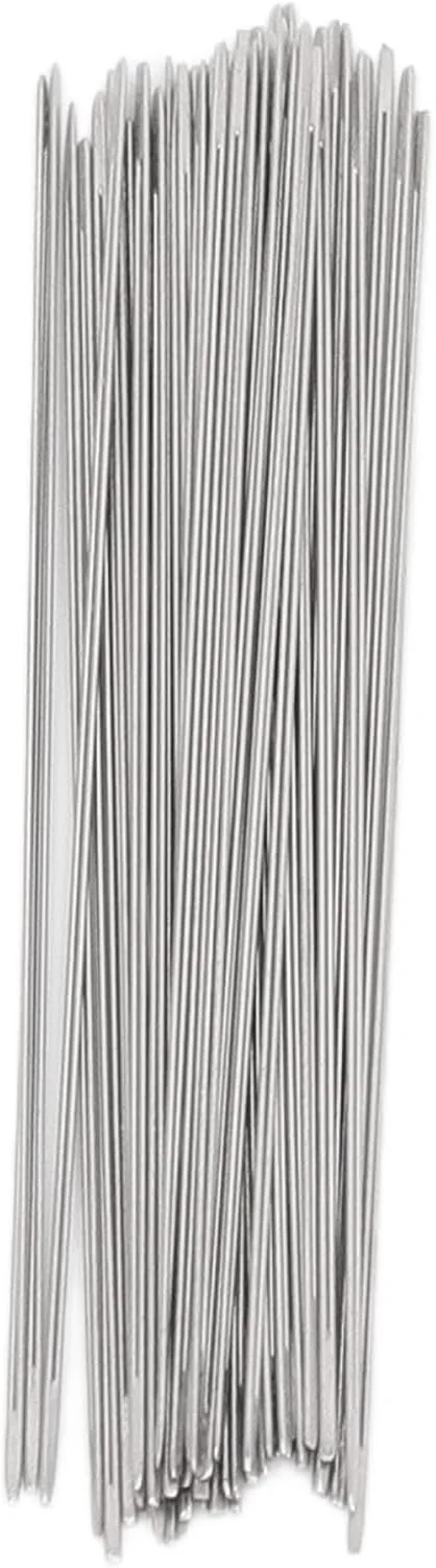 سوزن‌های مهره‌بافی چشم‌بزرگ Luqeeg، سوزن‌های گلدوزی مهره‌بافی استیل ضد زنگ برای ساخت دستبند، گردنبند، لوازم ساخت جواهرات