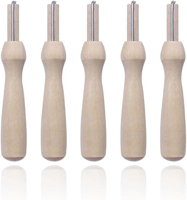 lmoikesz بسته 5 عددی سوزن نمد دوزی، سوزن پشمی، دسته چوبی با سوزن های نمد دوزی، ابزار دستی نمدی، لوازم اولیه نمد دوزی دست ساز DIY برای مبتدیان