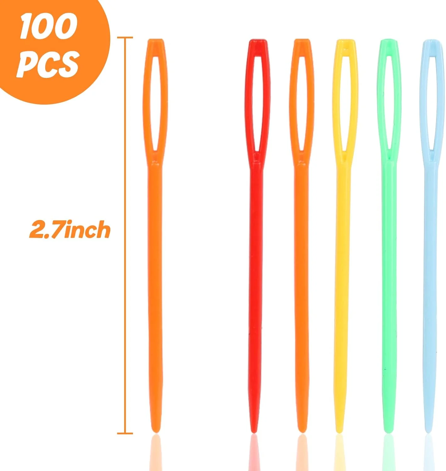 سوزن های پلاستیکی بندکشی ایمنی LoveInUSA برای خیاطی صنایع دستی (100 عدد) - چند رنگ