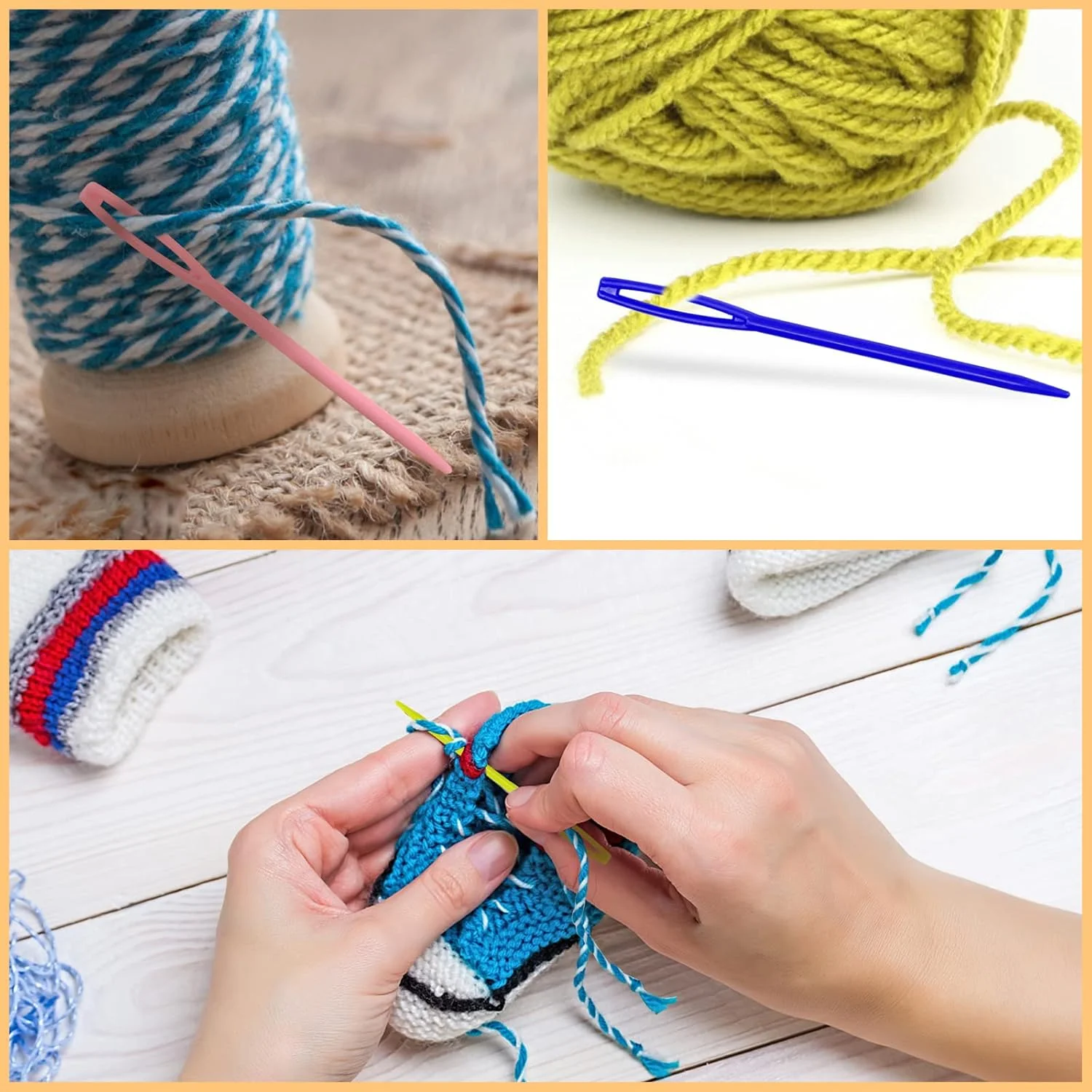 سوزن های پلاستیکی بندکشی ایمنی LoveInUSA برای خیاطی صنایع دستی (100 عدد) - چند رنگ