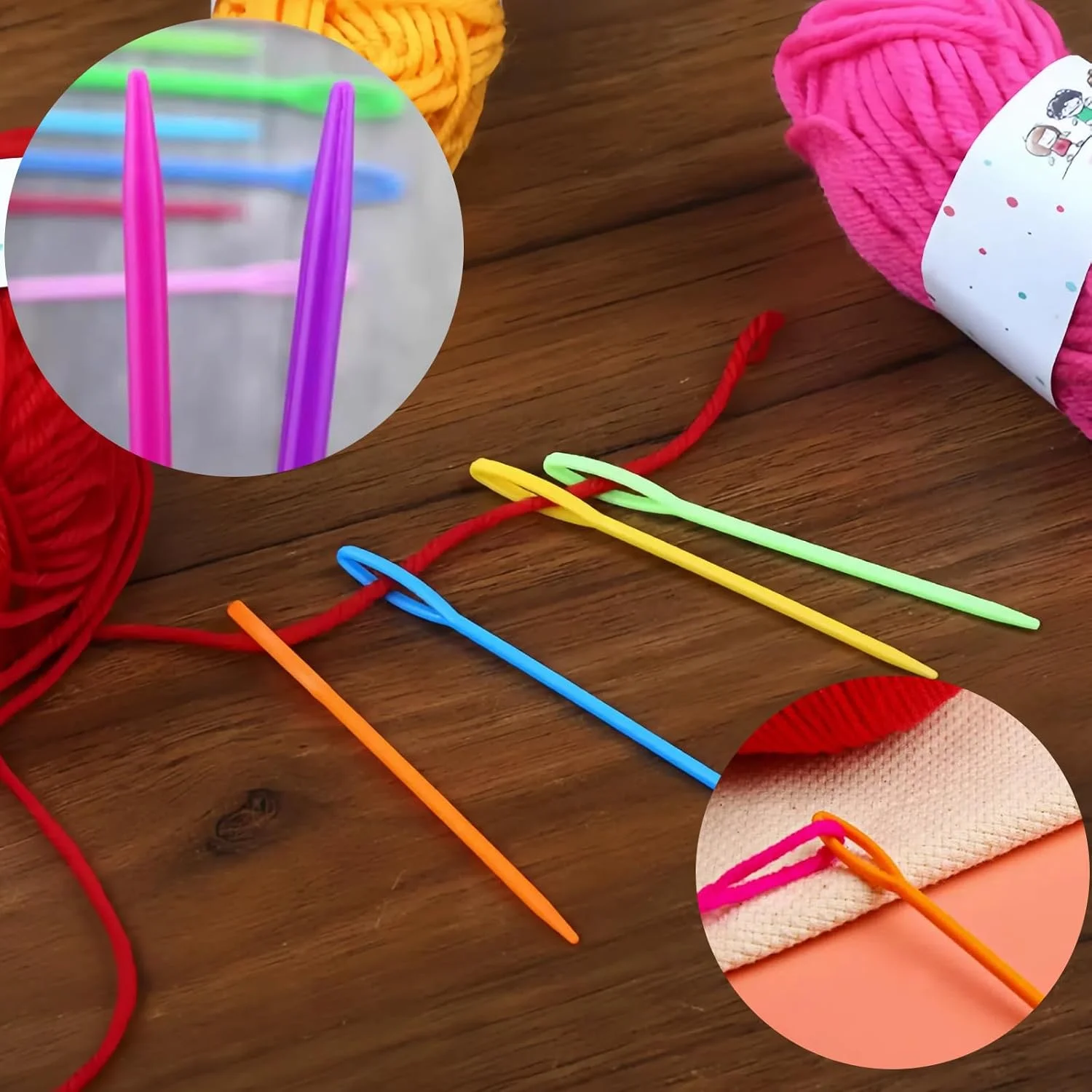 Mcoser 100 عدد سوزن خیاطی پلاستیکی برای مبتدیان، سوزن های خیاطی رنگی، سوزن های رفو، سوزن های ضخیم چشم، سوزن های خیاطی دستی - 7 سانتی متر Mcoser 100 عدد سوزن خیاطی پلاستیکی برای مبتدیان، سوزن های خیاطی رنگی، سوزن های رفو، سوزن های ضخیم چشم، سوزن های خیاطی دستی - 7 سانتی متر