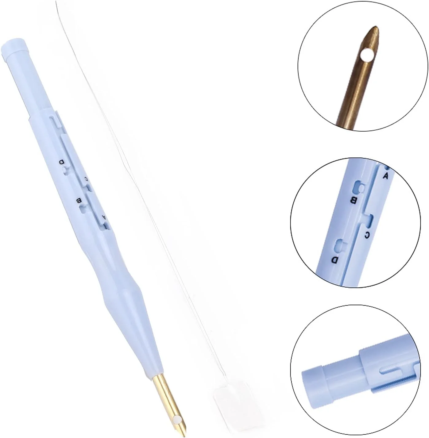 سوزن پانچ، سوزن های نخ بادوام و تغییر شکل دادن آنها آسان نیست، دارای طراحی دسته راحت با یک سوئیچ تنظیم برای گلدوزی سوزن پانچ، سوزن های نخ بادوام و تغییر شکل دادن آنها آسان نیست، دارای طراحی دسته راحت با یک سوئیچ تنظیم برای گلدوزی