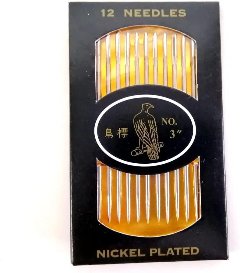 پاپپی سایز 3 اینچ 12 عددی. سوزن های خیاطی چشم بزرگ، دوخت دستی تیز، کاردستی، چرم دوزی، سرگرمی های صنایع دستی DIY